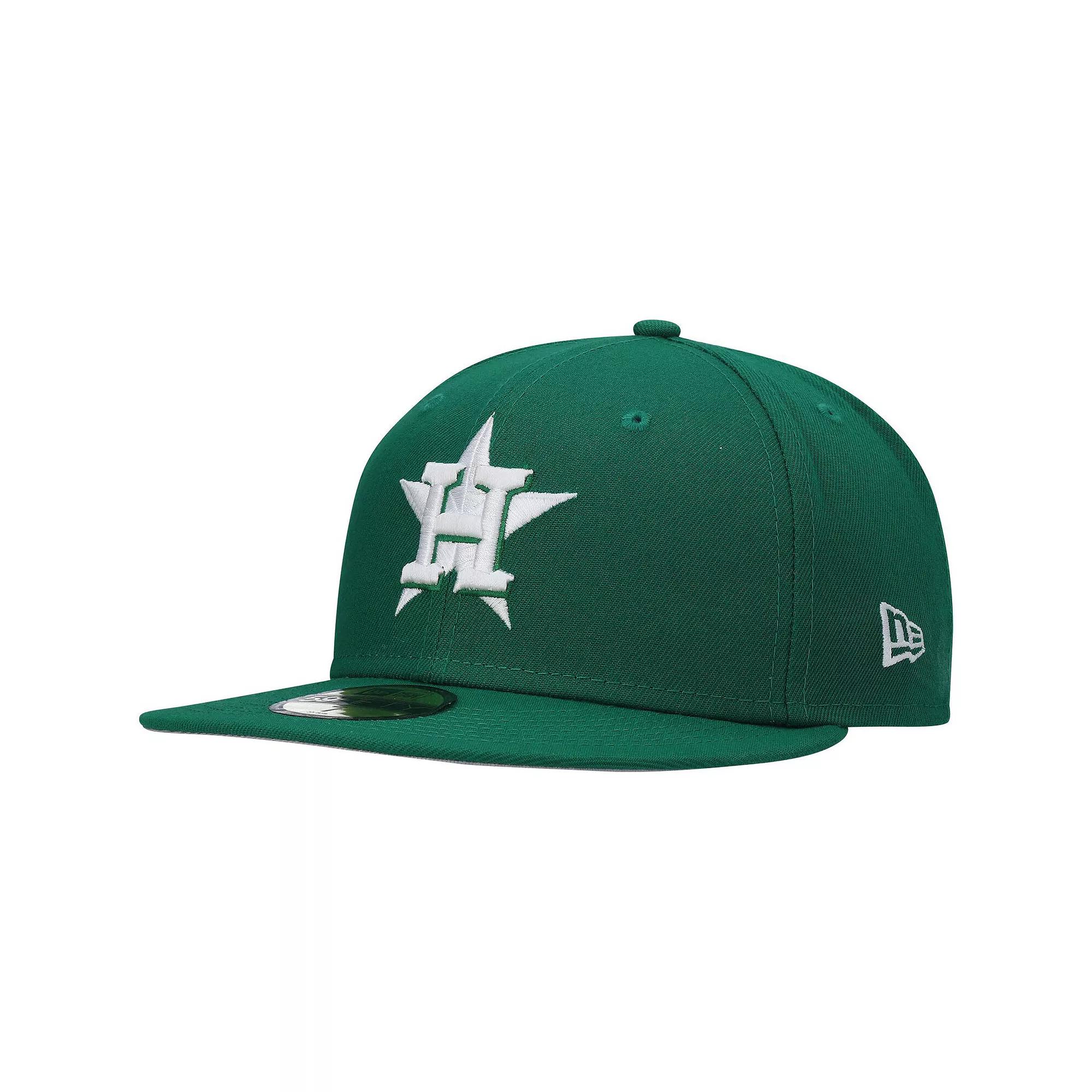 Men's New Era Kelly Green Houston Astros Logo White 59FIFTY Fitted Hat, Size: 7 1/8 Product Image