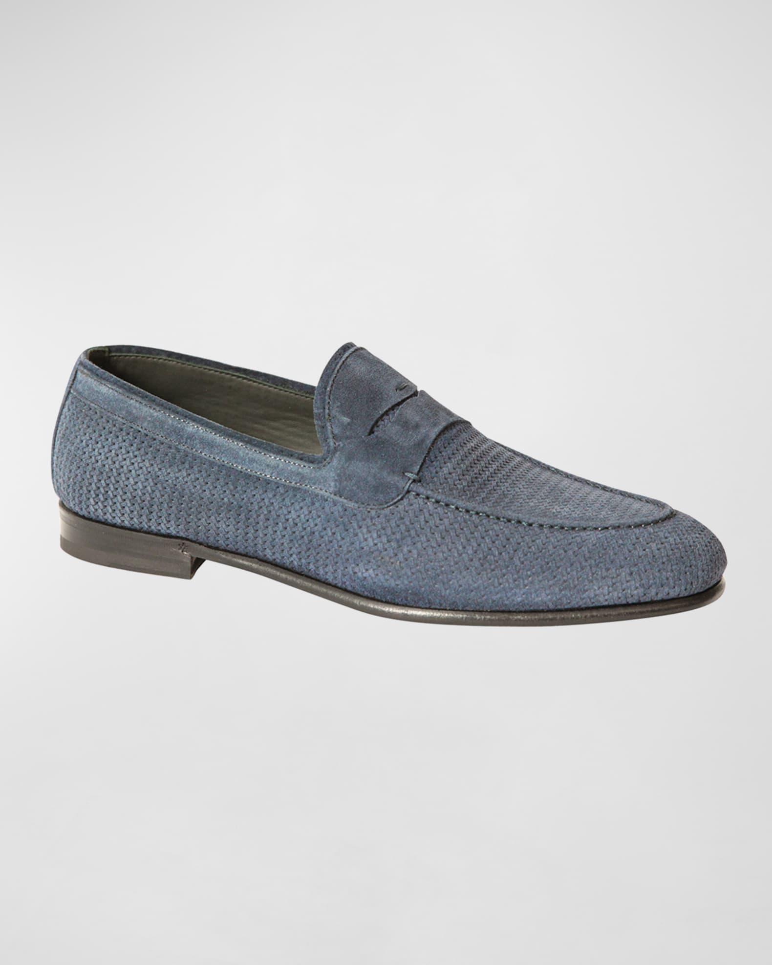 Men's Suede Penny Loafers Product Image
