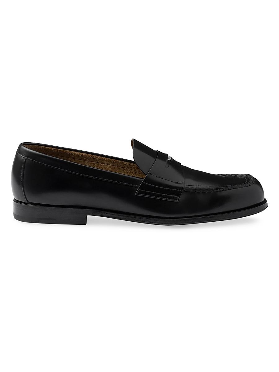 Men's Spazzolato Triangle Logo Penny Loafers Product Image