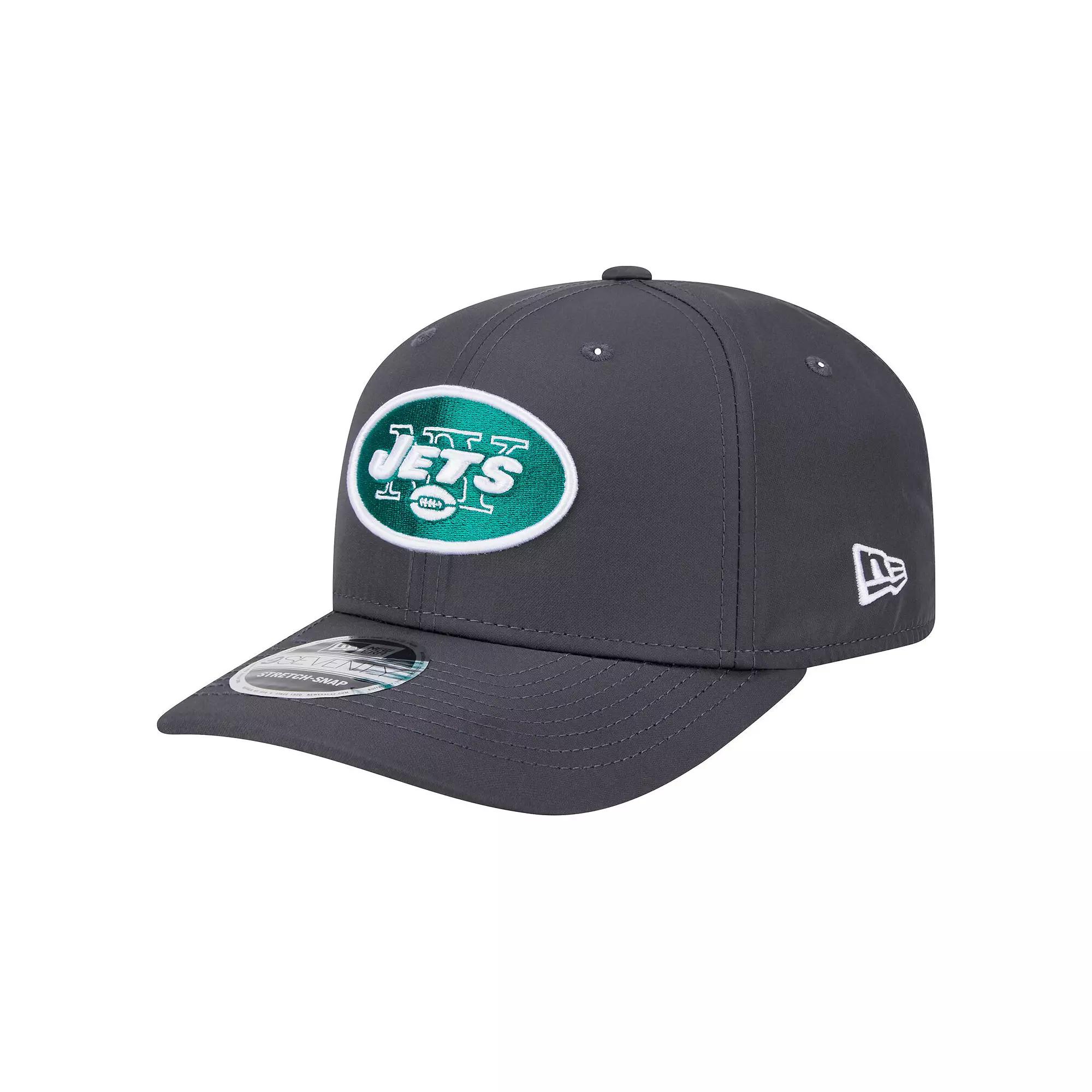 Men's New Era  Graphite New York Jets Main 9SEVENTY Stretch-Snap Hat, Dark G Product Image