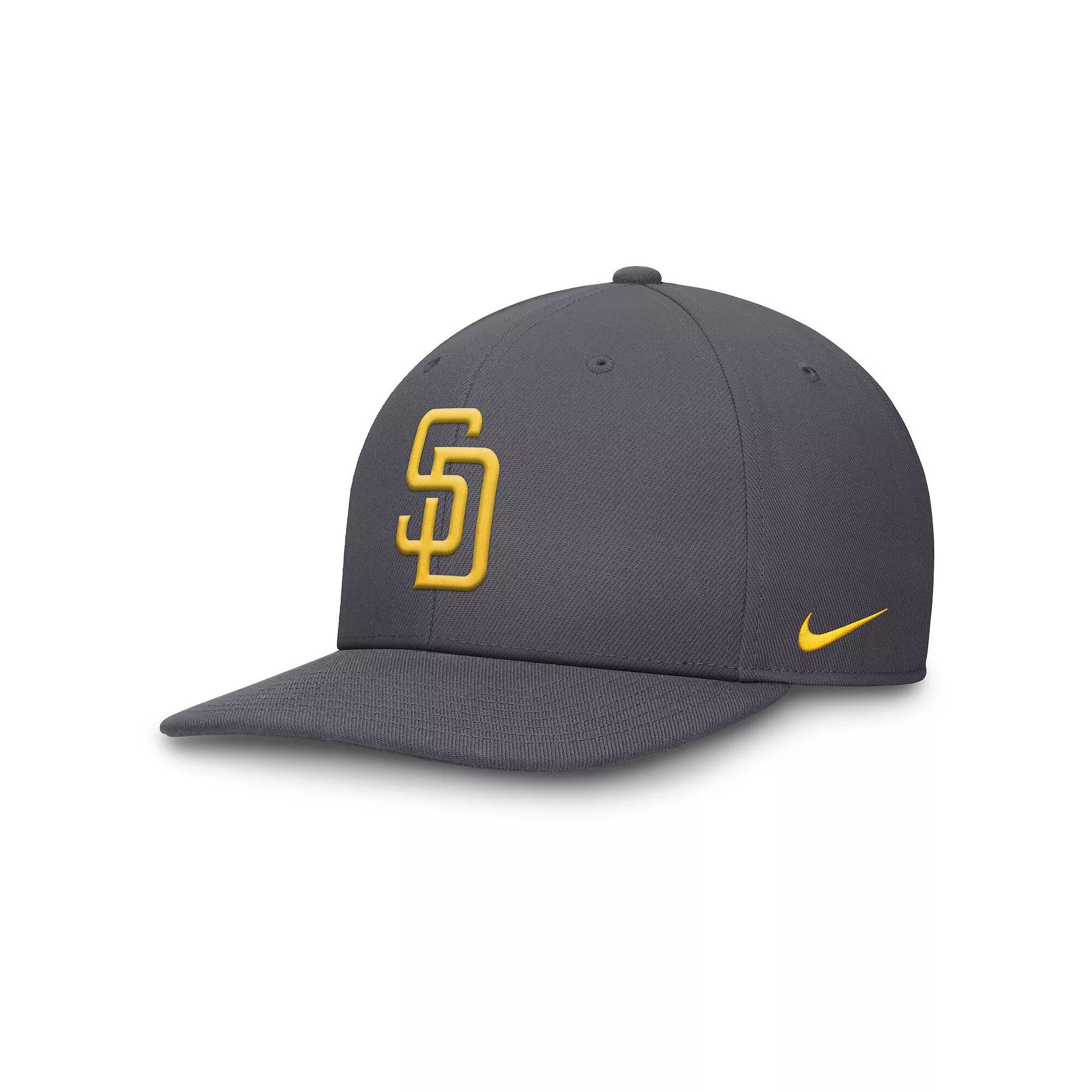 Men's Nike Gray San Diego Padres Pro Performance Snapback Hat, Size: Medium/Large, Grey Product Image