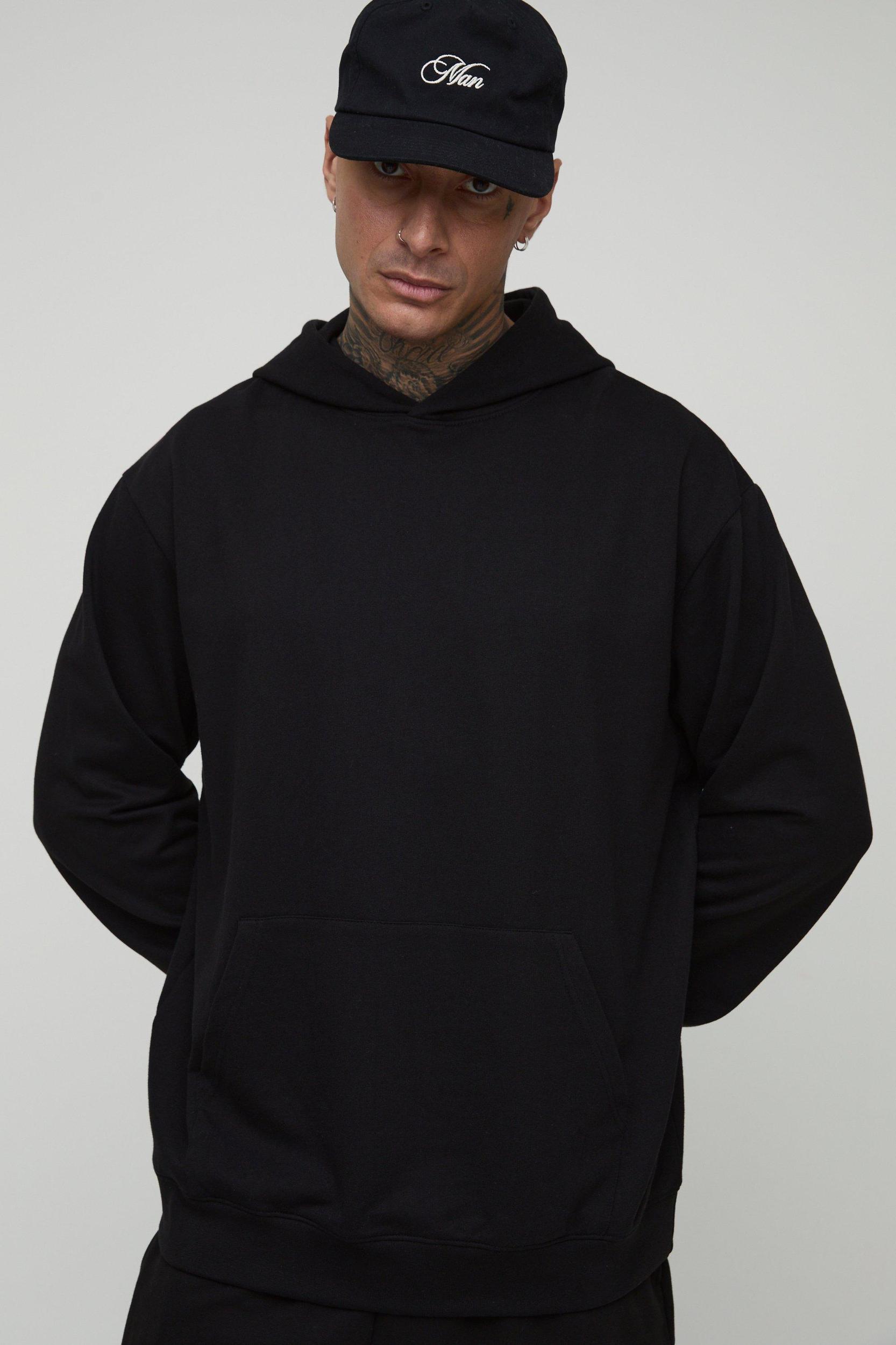 Tall 260GSM Loopback Oversized Fit Basic Hoodie | boohooMAN USA Product Image