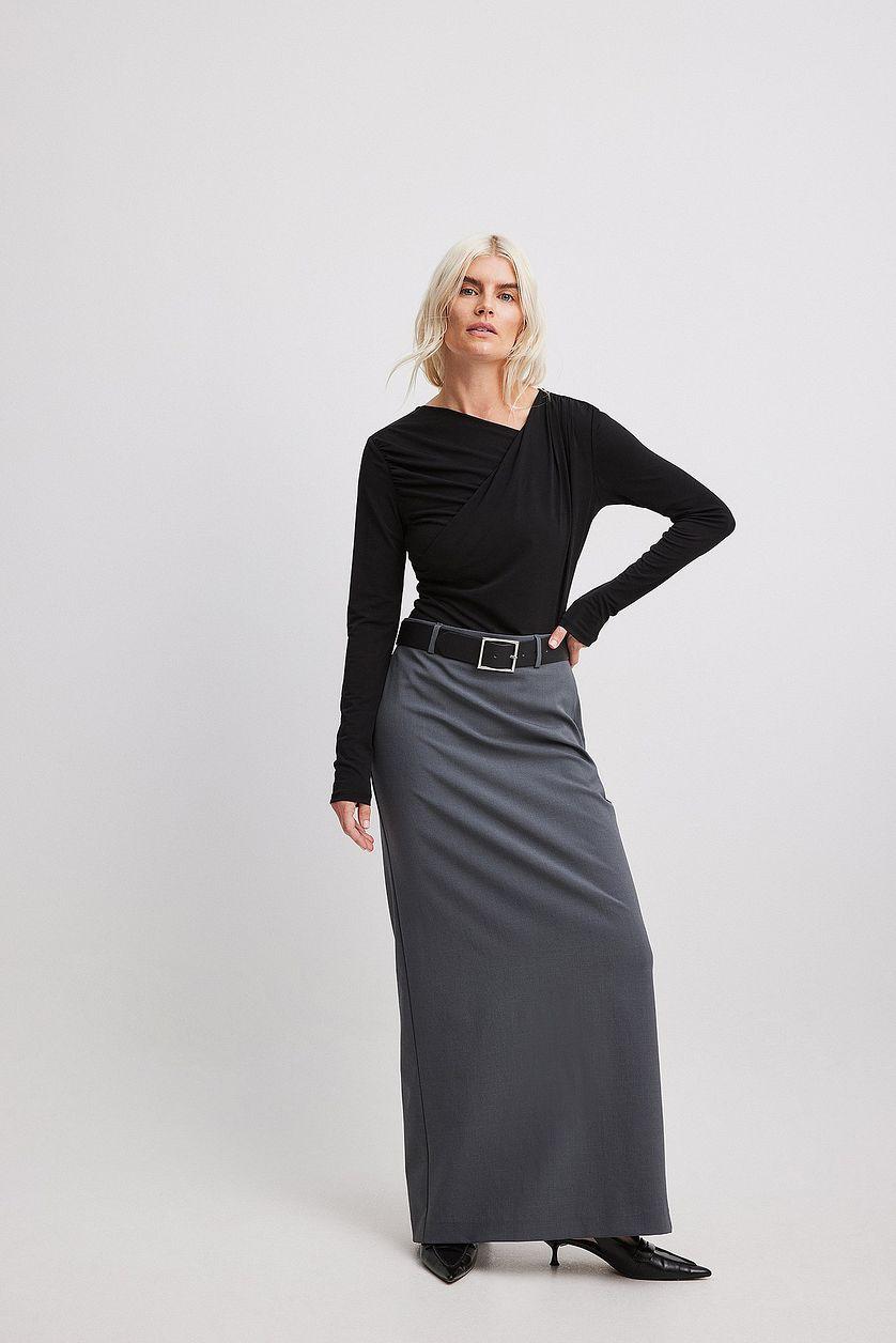 Draped Long Sleeve Top Product Image