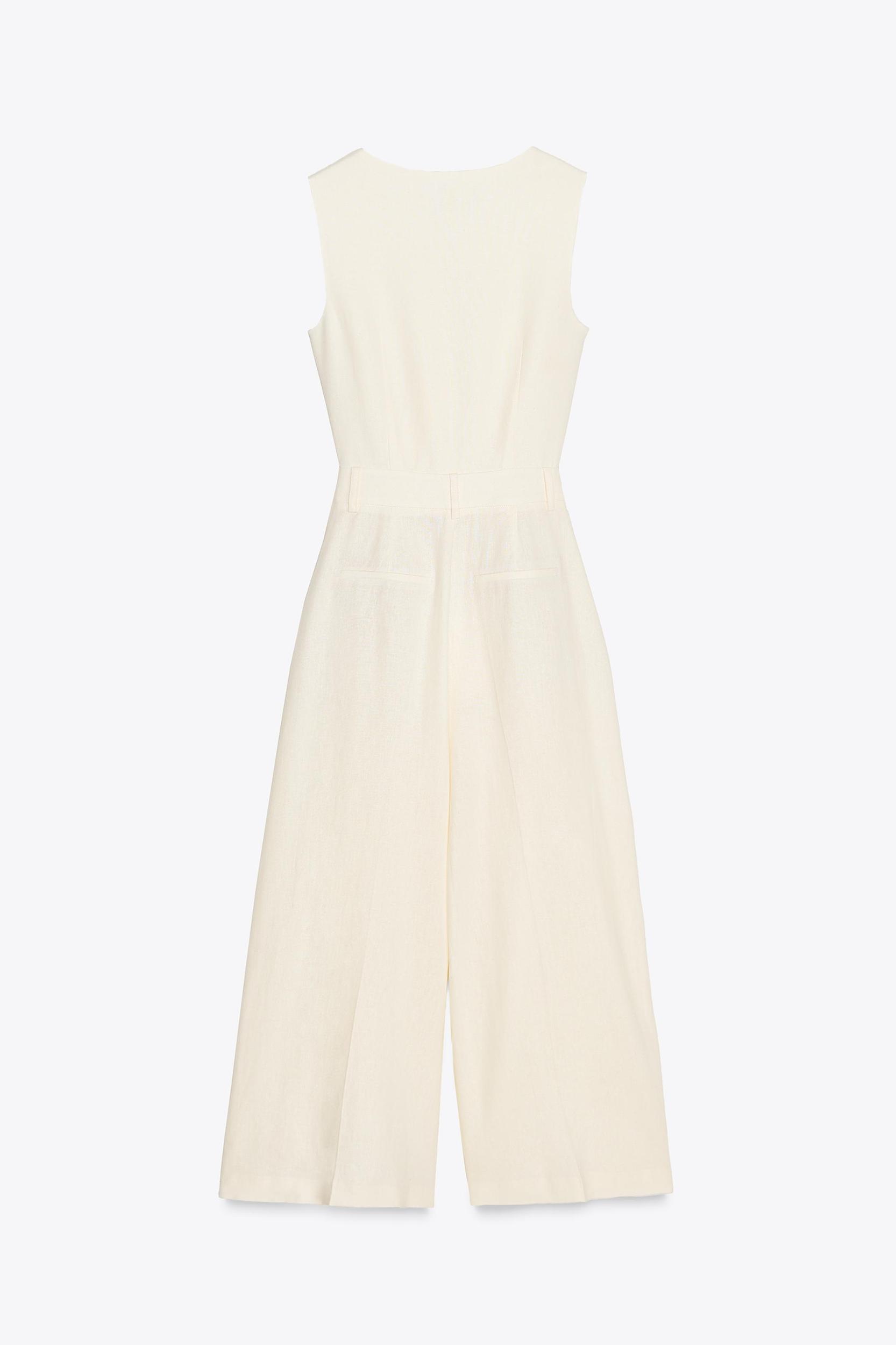 LONG LINEN VEST JUMPSUIT Product Image