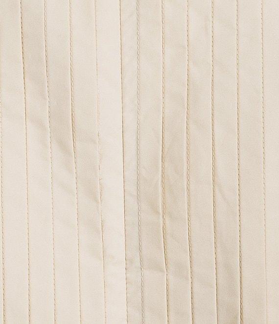 Gibson & Latimer Woven Pleated Round Neck Sleeveless Flounce Peplum Top Product Image