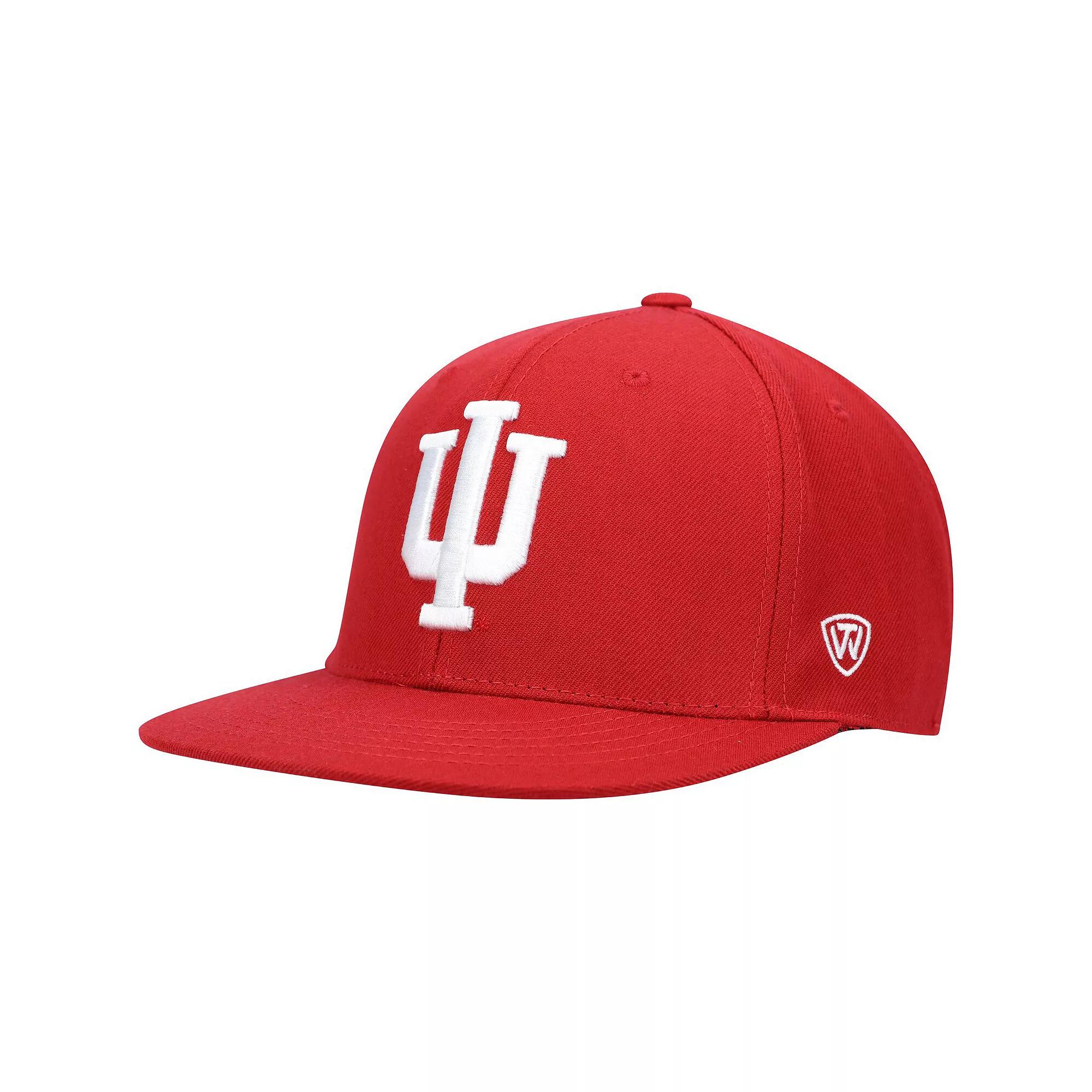 Mens Top of the World Crimson Indiana Hoosiers Team Color Fitted Hat Product Image