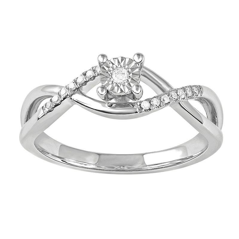 DeCouer Diamond Accent Crossover Promise Ring, Women's,  Product Image