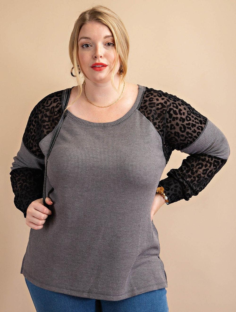 PLUS Sheerly Leopard Thermal Top-2 colors* Product Image