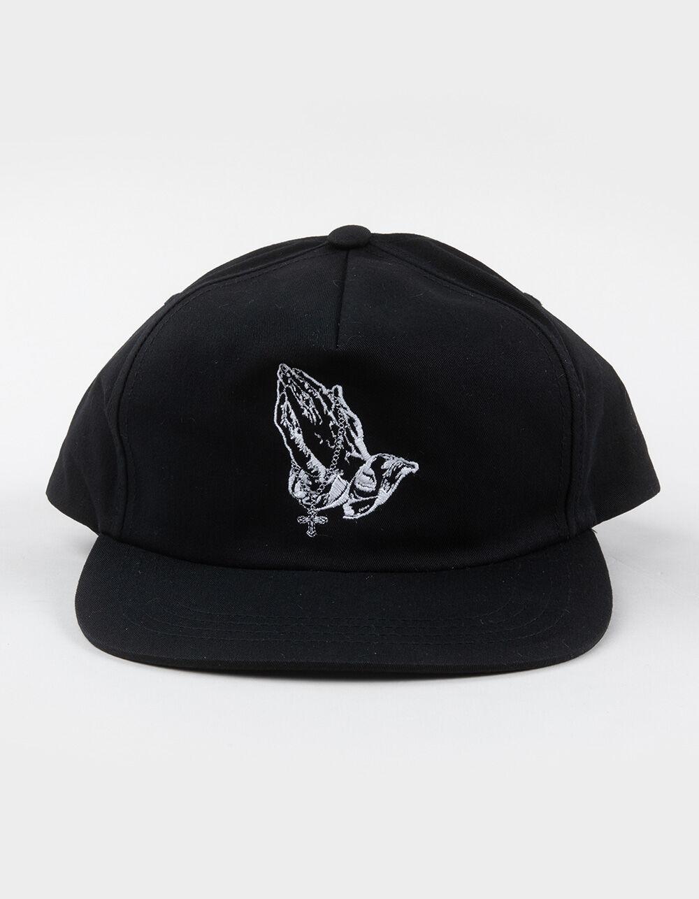 LA FAMILIA Prayer Hands Snapback Hat - BLACK Product Image