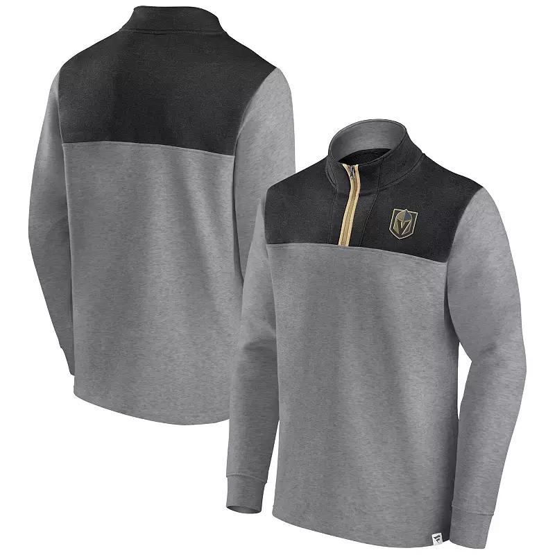 Men's Fanatics Branded Heather Gray Washington Capitals Launch It Quarter-Zip Jacket, Size: Small, Grey Product Image