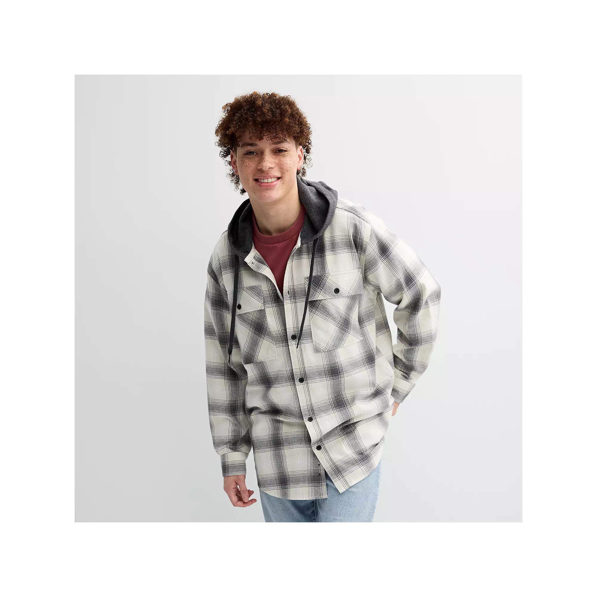 Men's Trinity Coast Hooded Flannel Shirt, Size: XXL, White Product Image