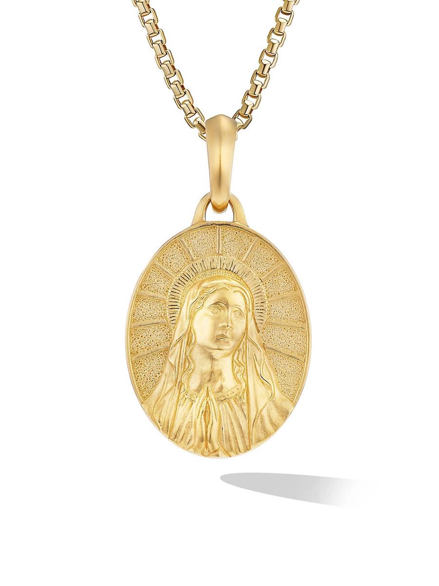 David Yurman Mens 18K Yellow Amulets Mary Medallion Product Image