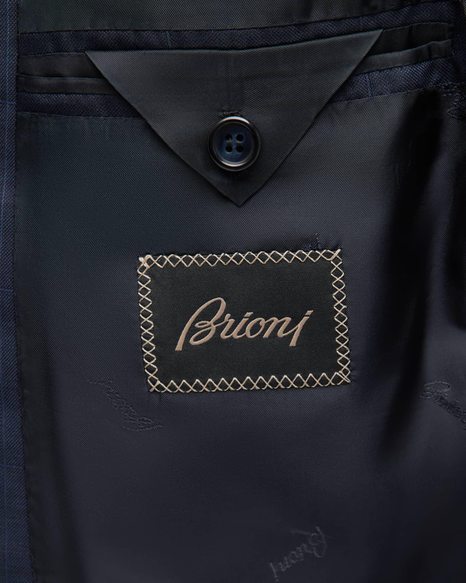 Men's Windowpane Wool-Silk Suit Product Image