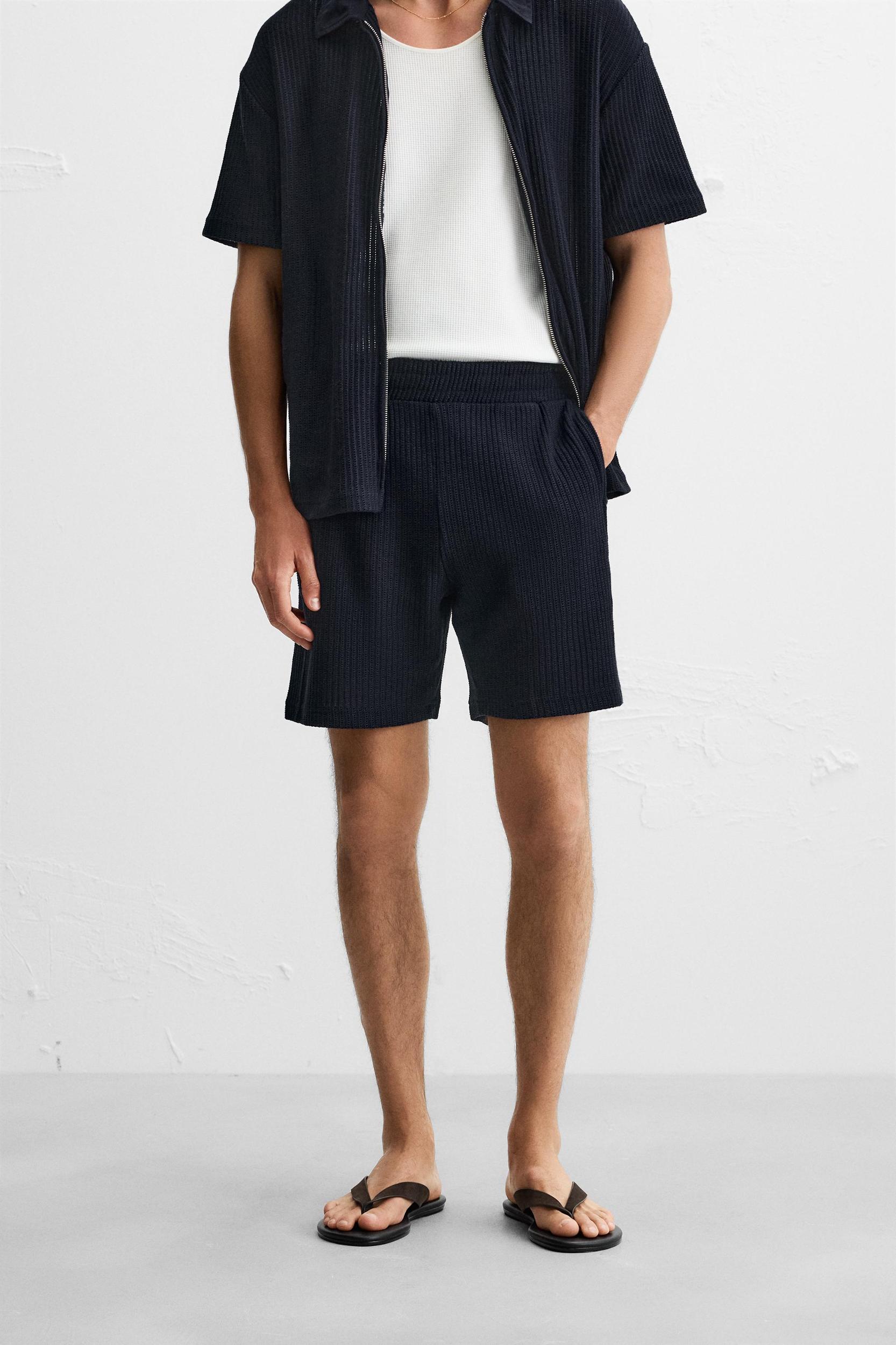 OPEN WEAVE TEXTURED SHORTS Product Image