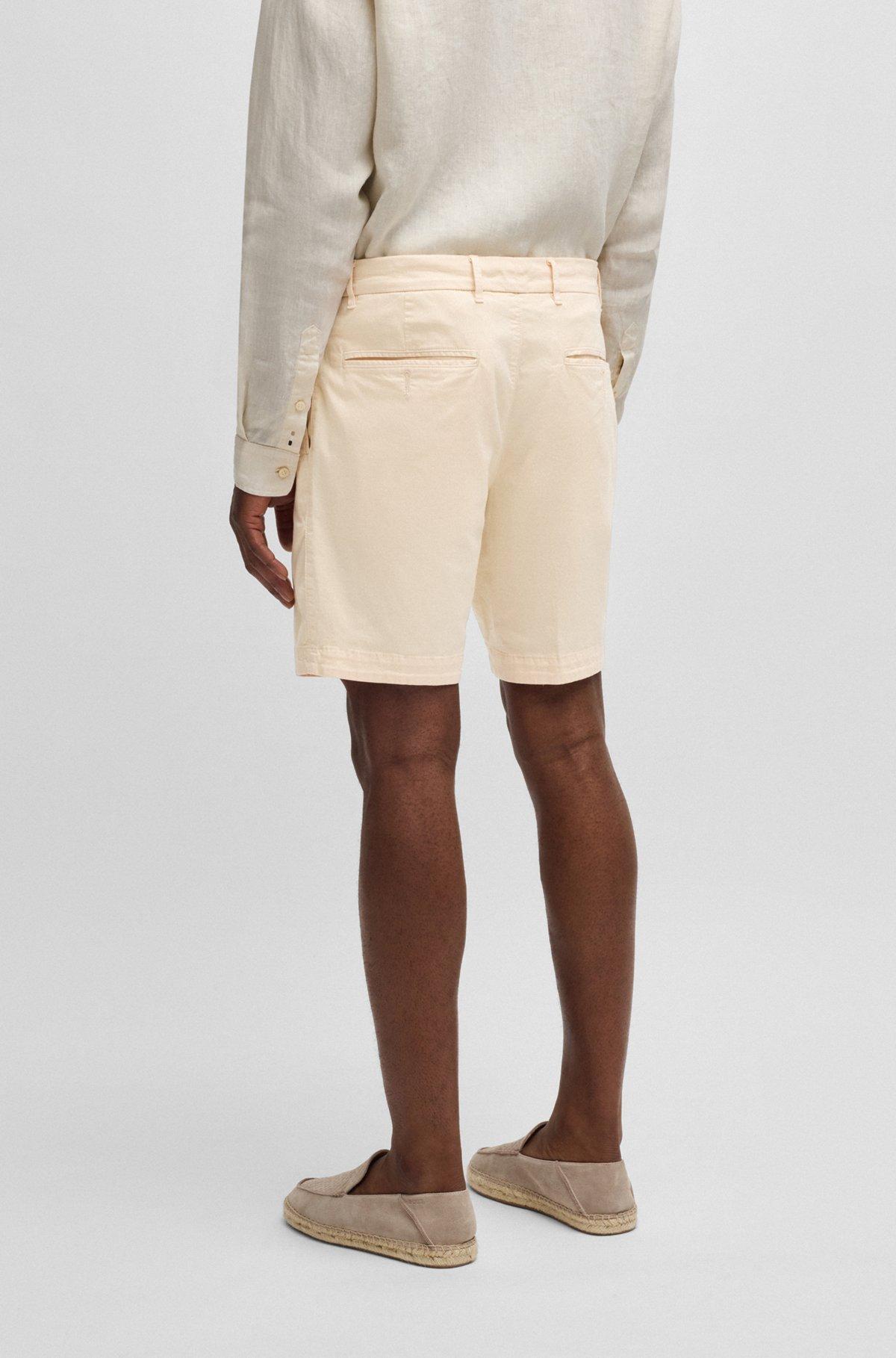 BOSS - Slim-fit shorts in stretch-cotton twill - Light Orange Product Image