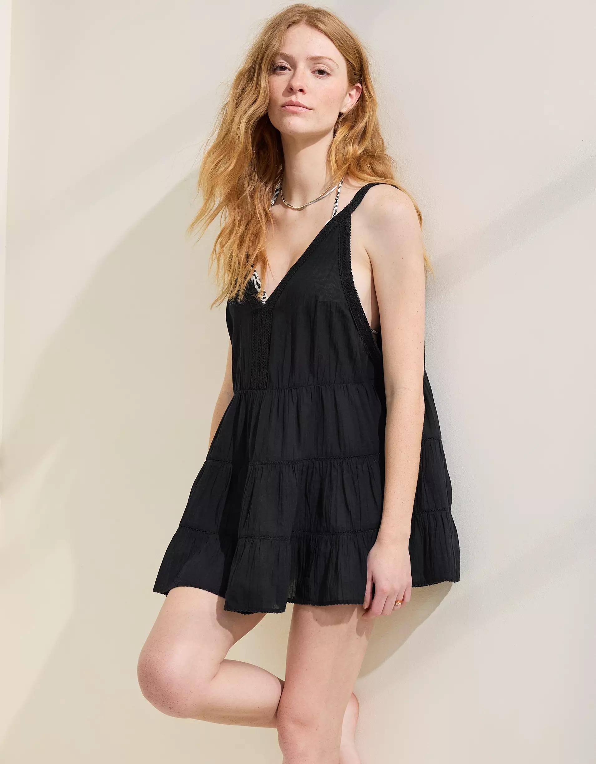 Aerie Tiered Coverup Mini Dress Product Image