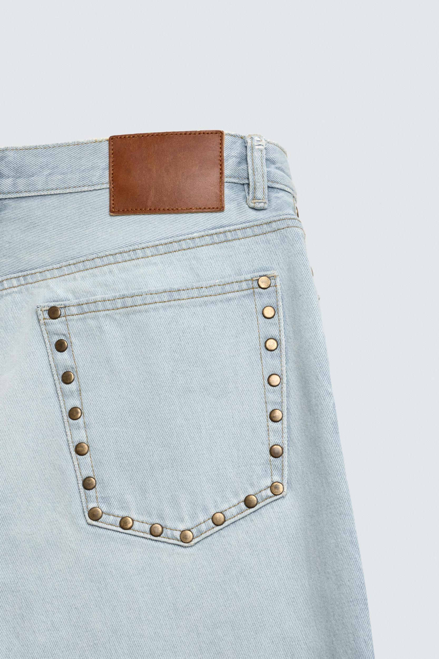 STRAIGHT FIT JEANS WITH METAL STUDS Product Image