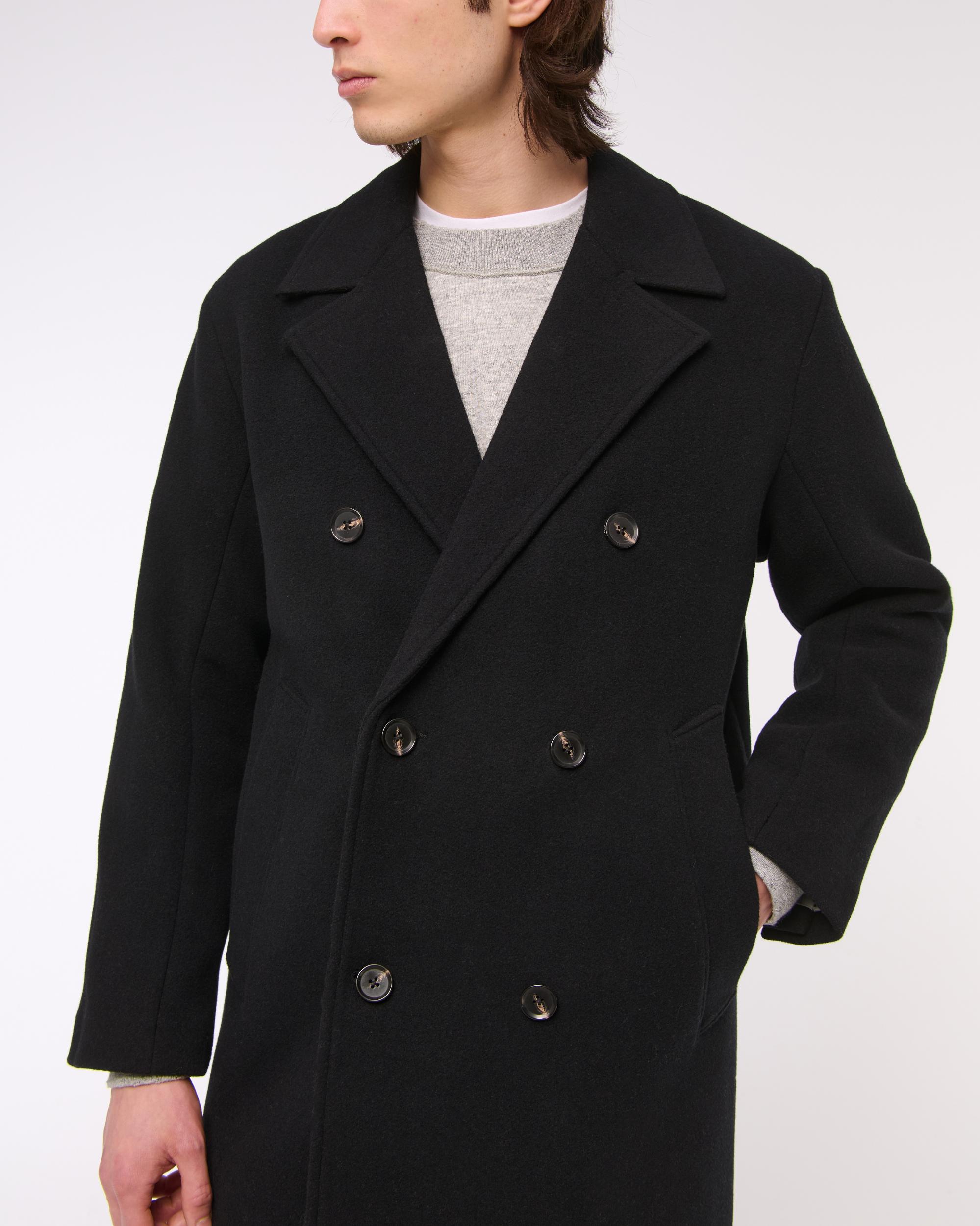 Double-Breasted Wool-Blend Coat Product Image