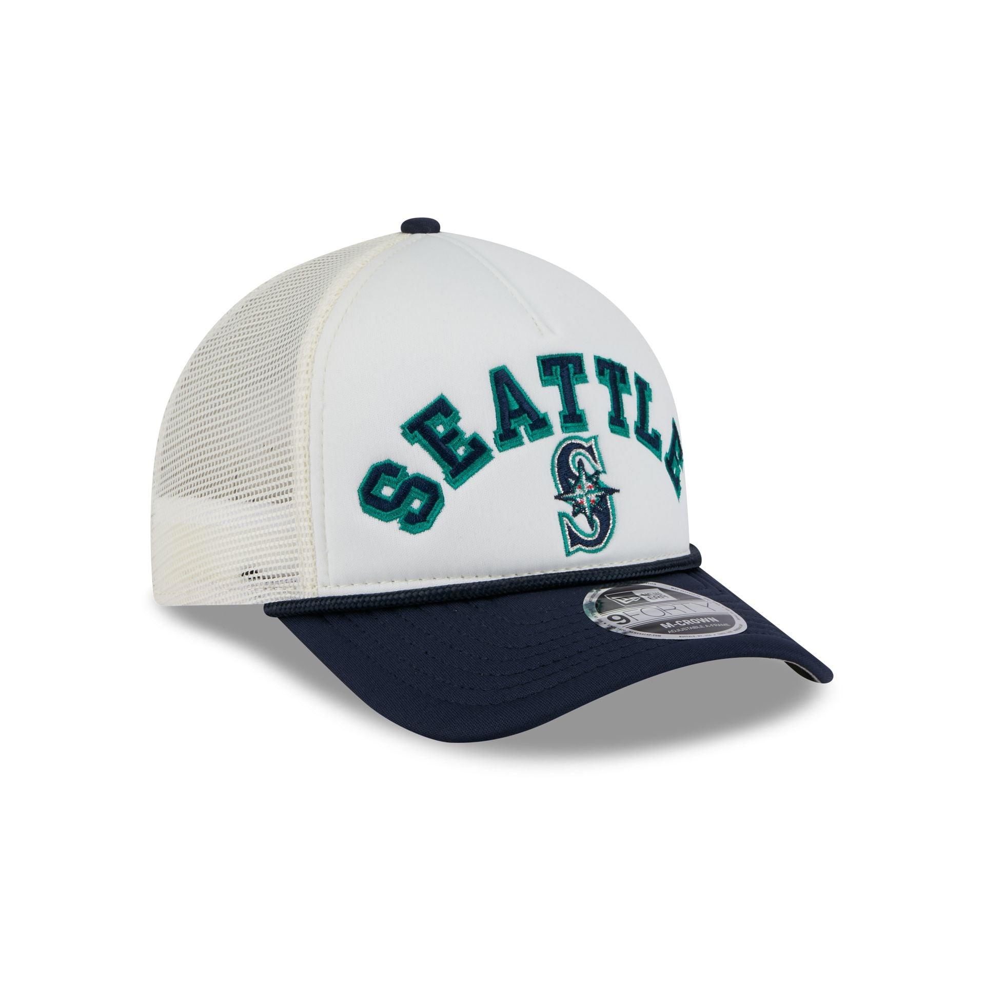 Seattle Mariners Chrome Arch 9FORTY M-Crown A-Frame Trucker Hat Male Product Image