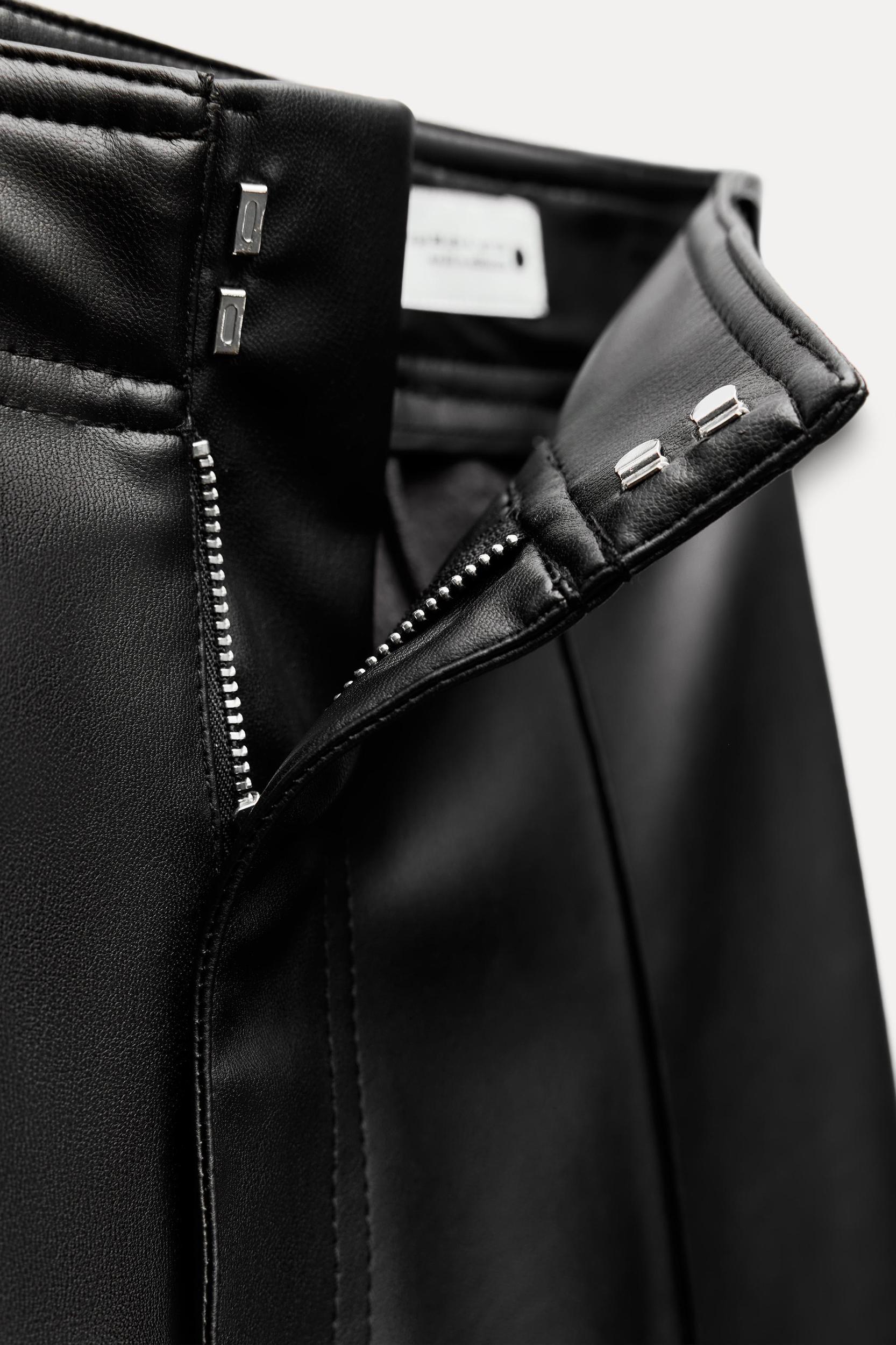 FAUX LEATHER WIDE LEG PANTS ZW COLLECTION Product Image