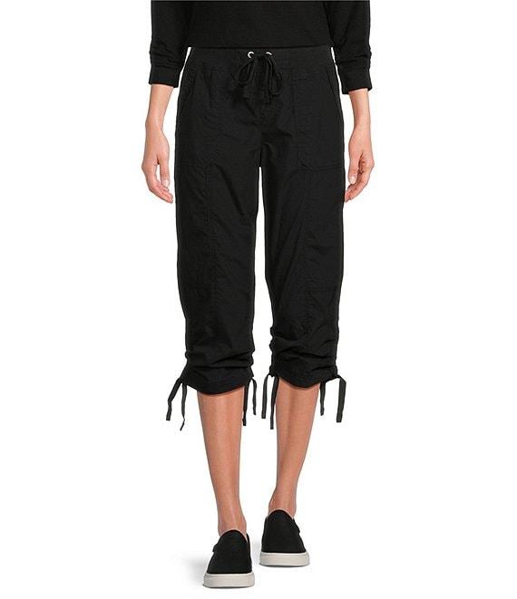 DKNY Sport by Donna Karan Peached Poplin Ribbed Waist Convertible Cinched Cargo Capri Pull-On Pant Product Image