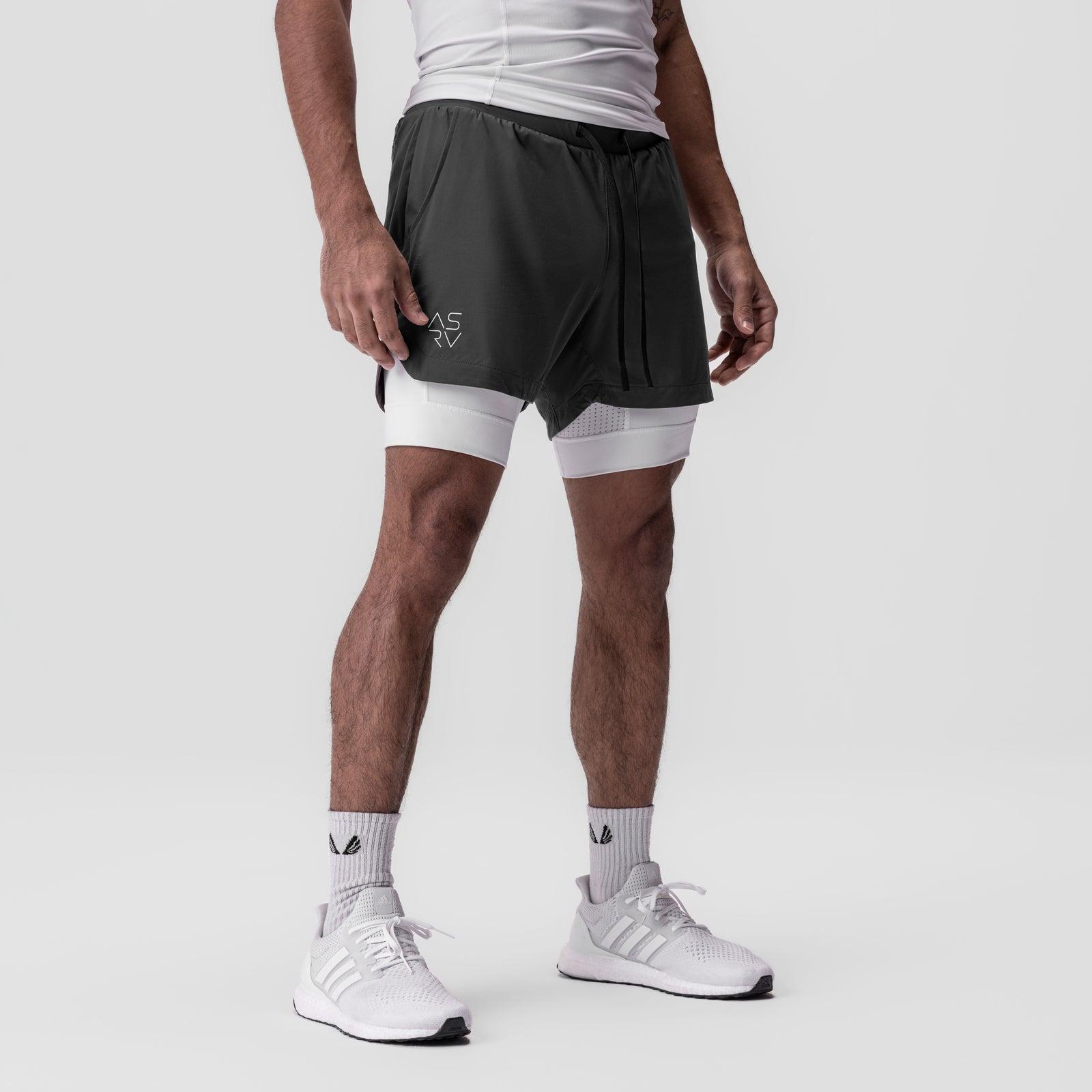 0865. Tetra-Lite® 5" Liner Short - Space Grey "Cyber"/White Male Product Image