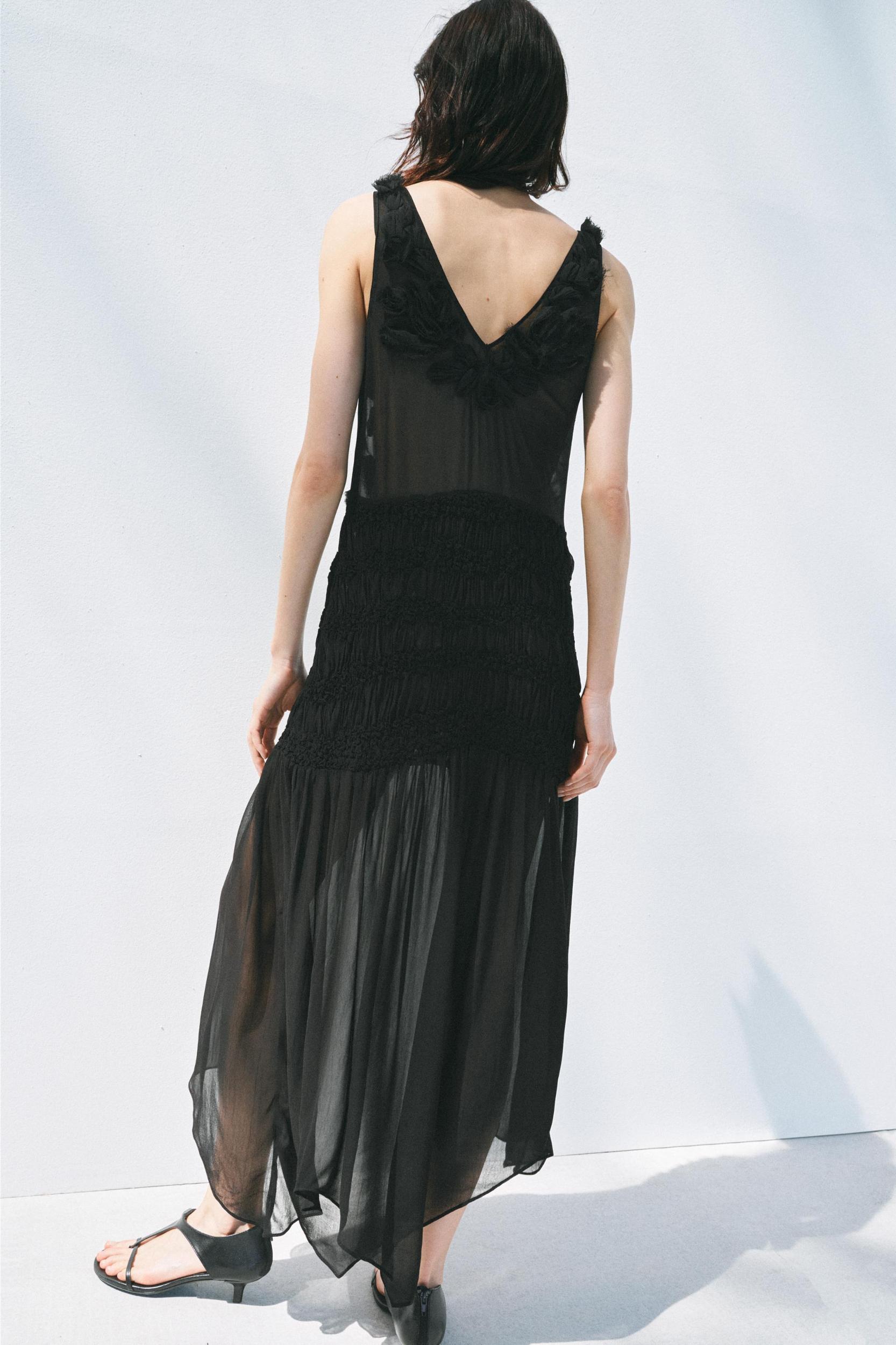 TEXTURED SEMI-SHEER DRESS Product Image