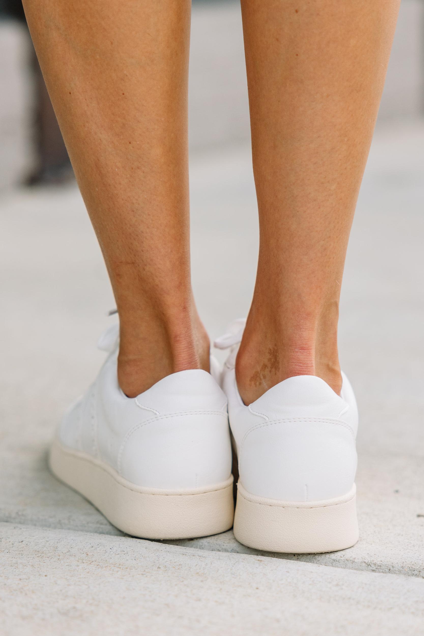 Give It A Try White Platform Sneakers Female Product Image