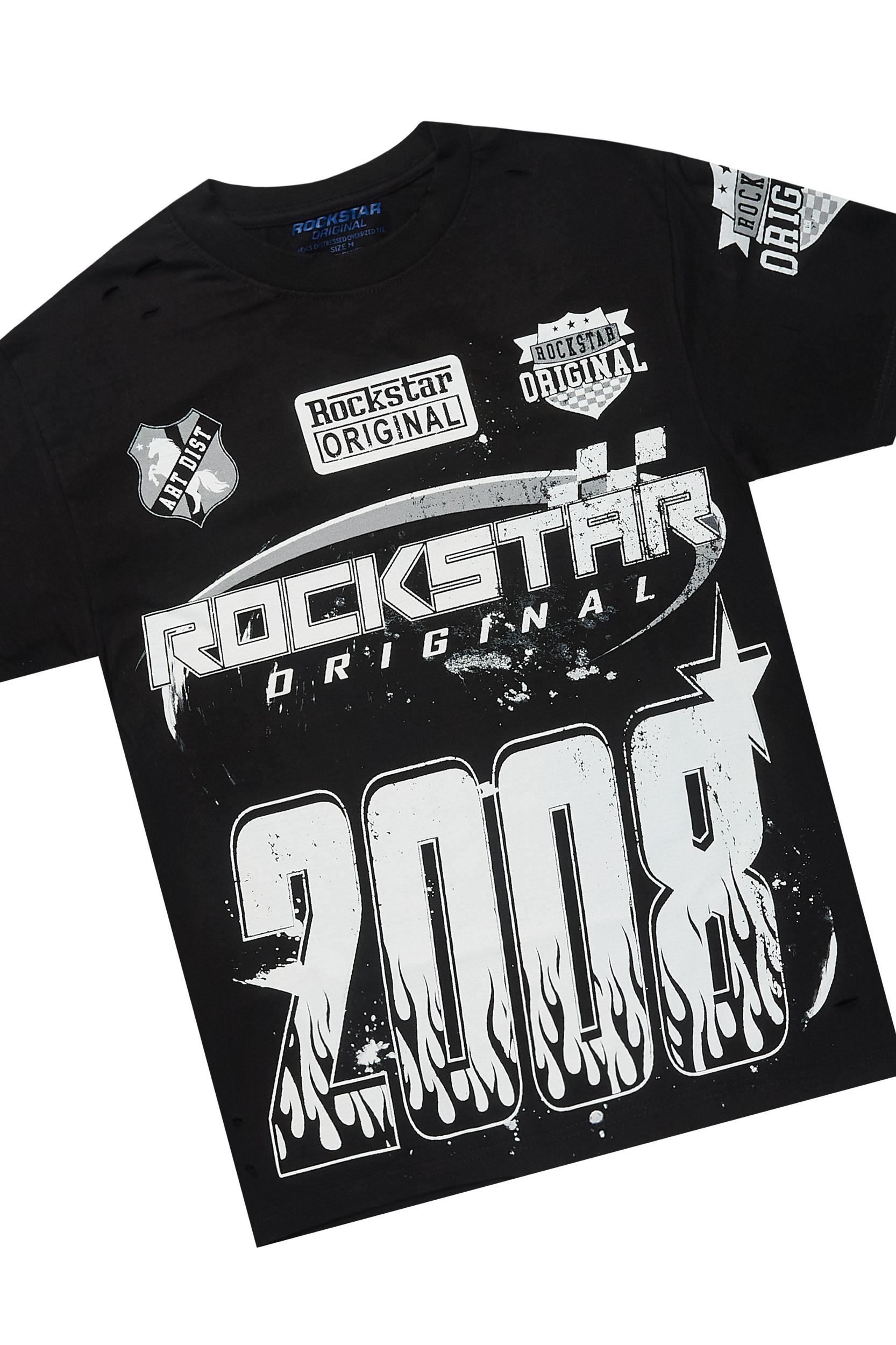 Amos Black T-Shirt/Stacked Flare Jean Bundle Male Product Image