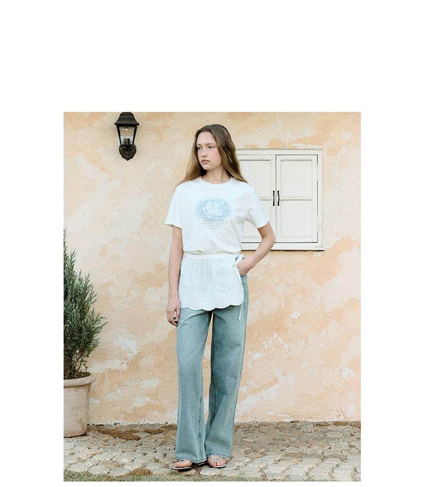 Lace Cover-Up Skirt (White) Product Image