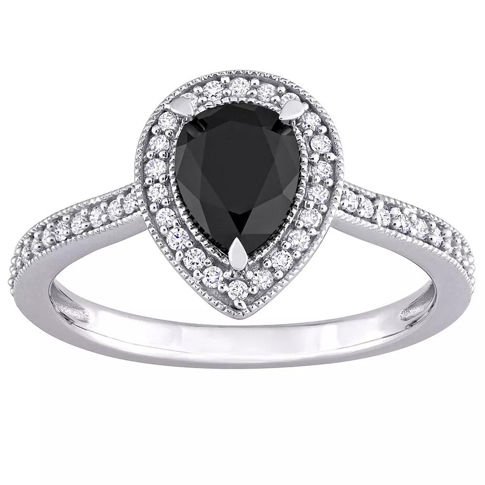 Stella Grace 14k White Gold 1 1/4 Carat T.W. Black & White Diamond Engagement Ring, Women's,  Product Image