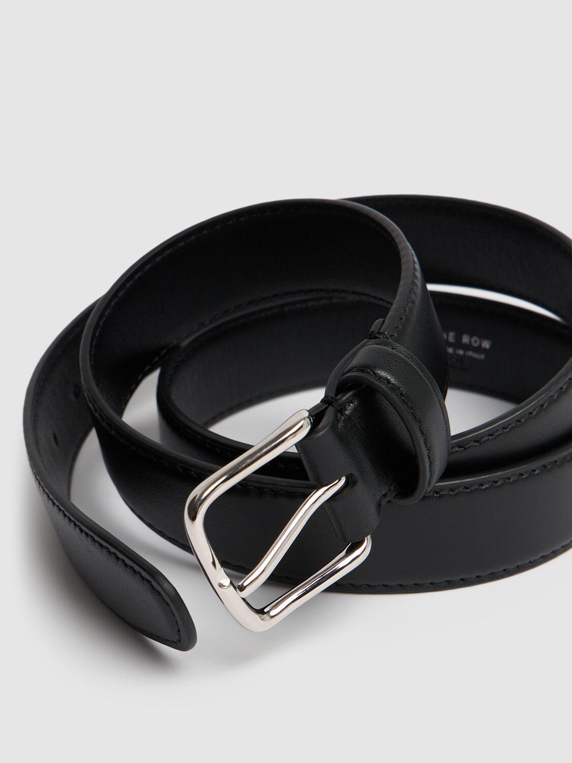 THE ROW Classic Calf Leather Belt In Black Product Image