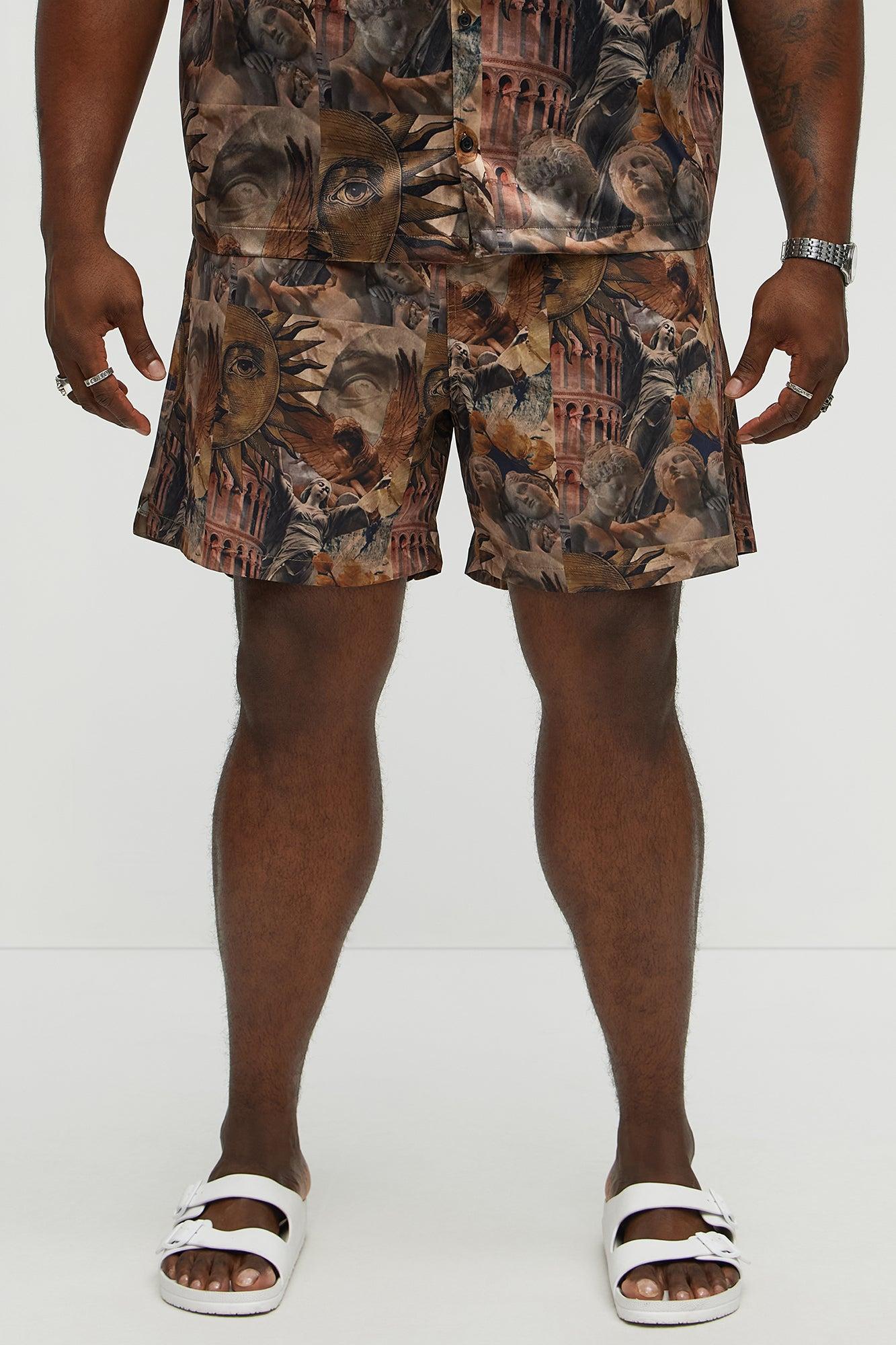 Celestial Glory Swim Mid Trunk - Brown/combo Male Product Image