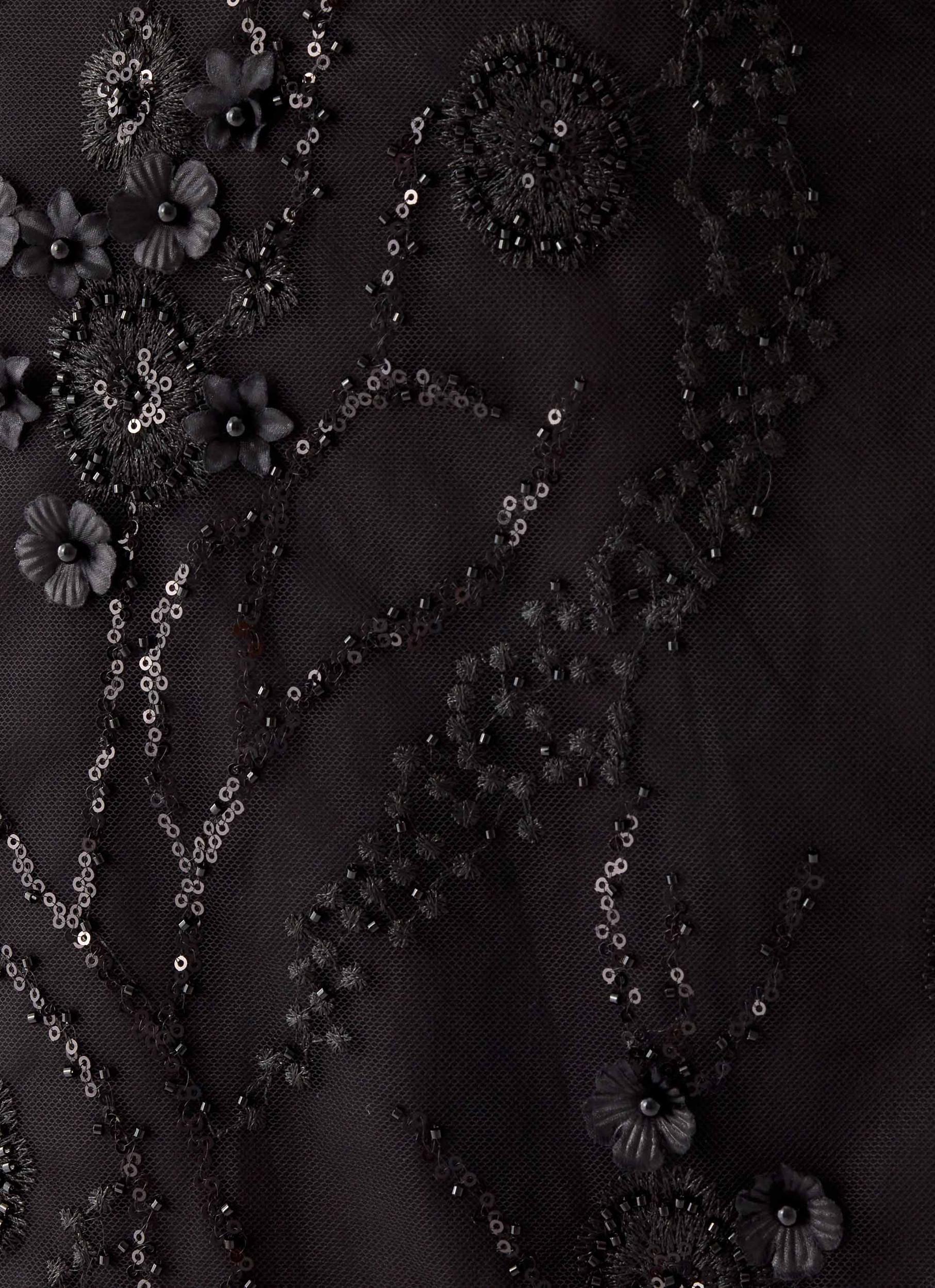 Overload Beaded Mini Skirt - Black Product Image