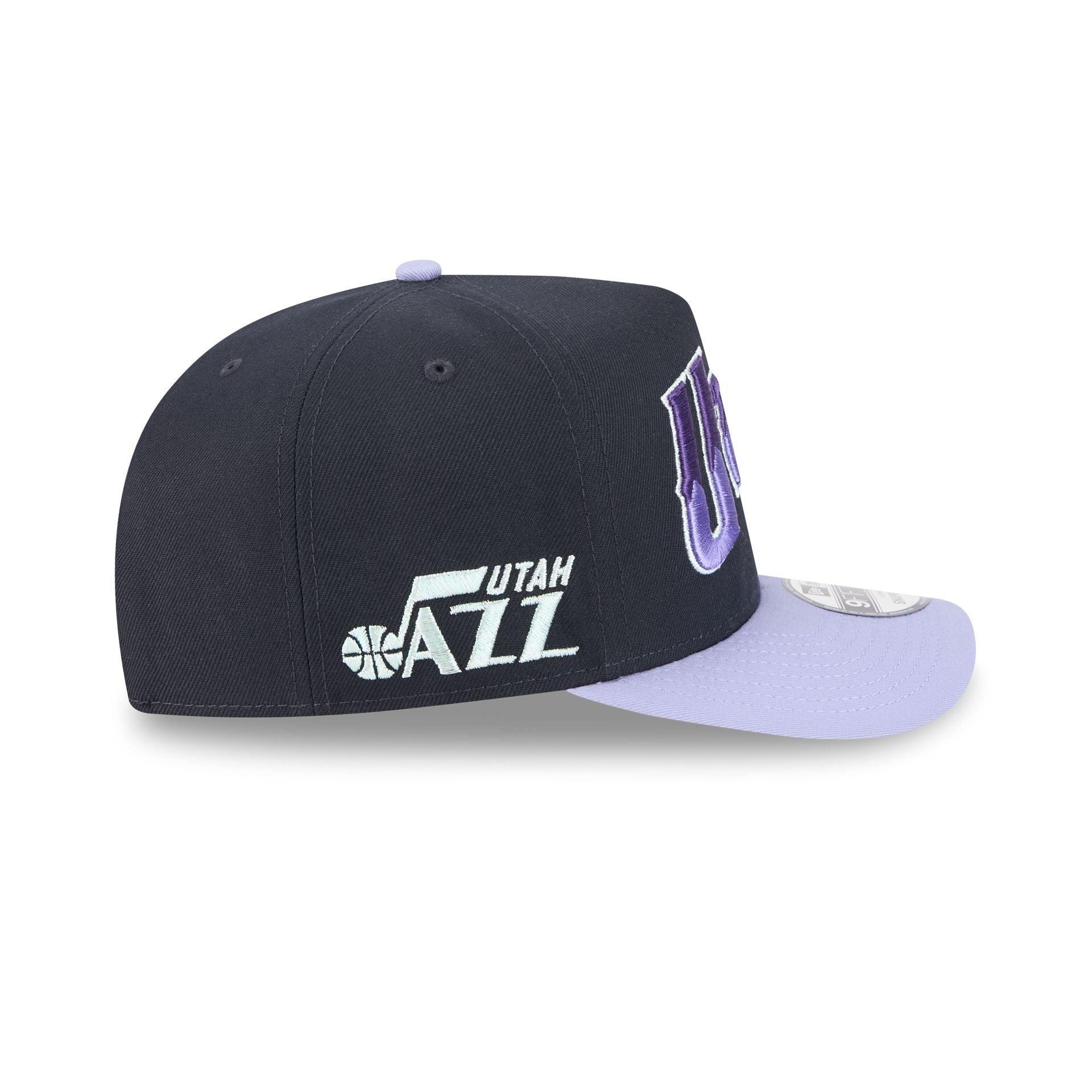 Utah Jazz Navy Lavender 9FIFTY A-Frame Snapback Hat Male Product Image
