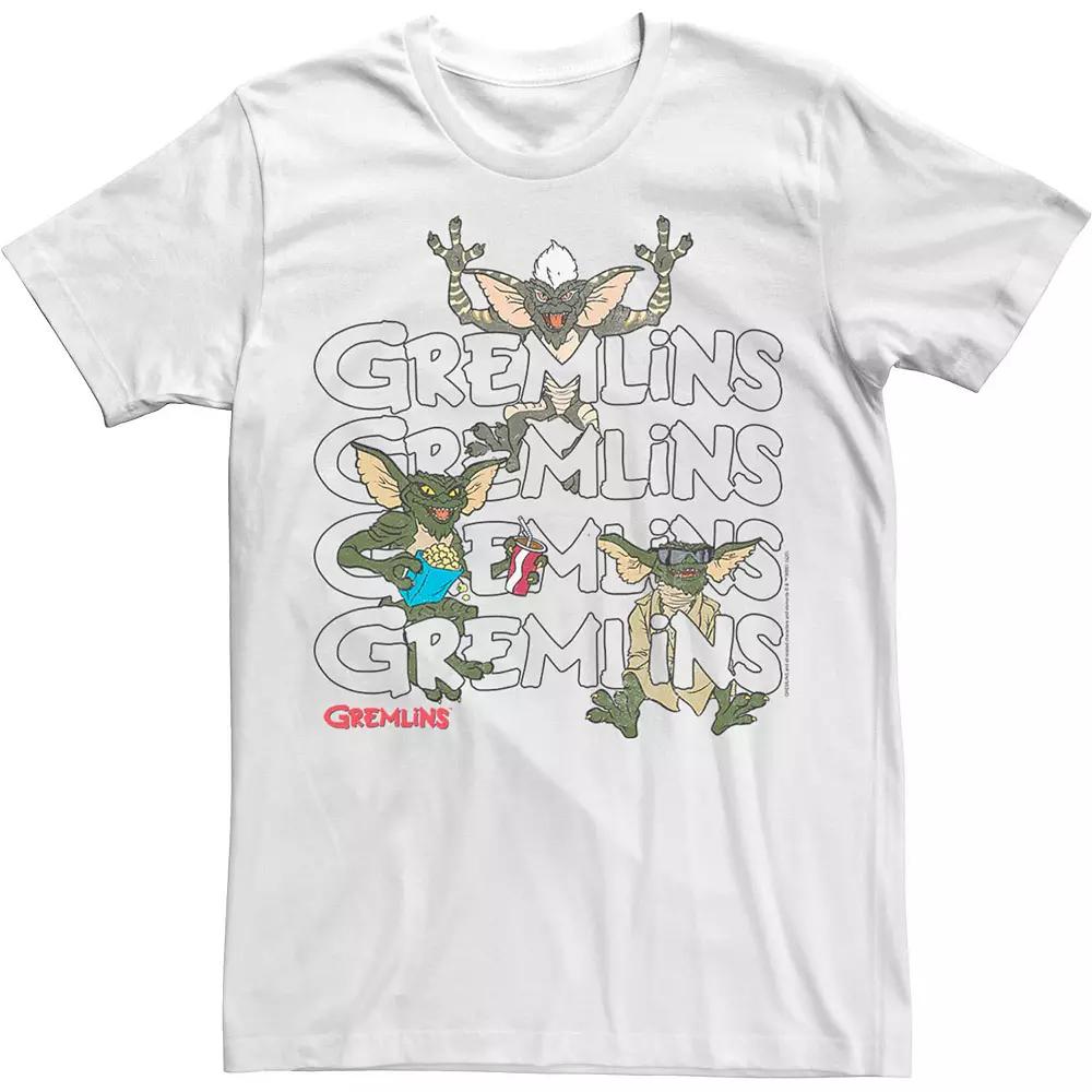 Men's Gremlins Text Stack Tee, Size: Medium, White Product Image