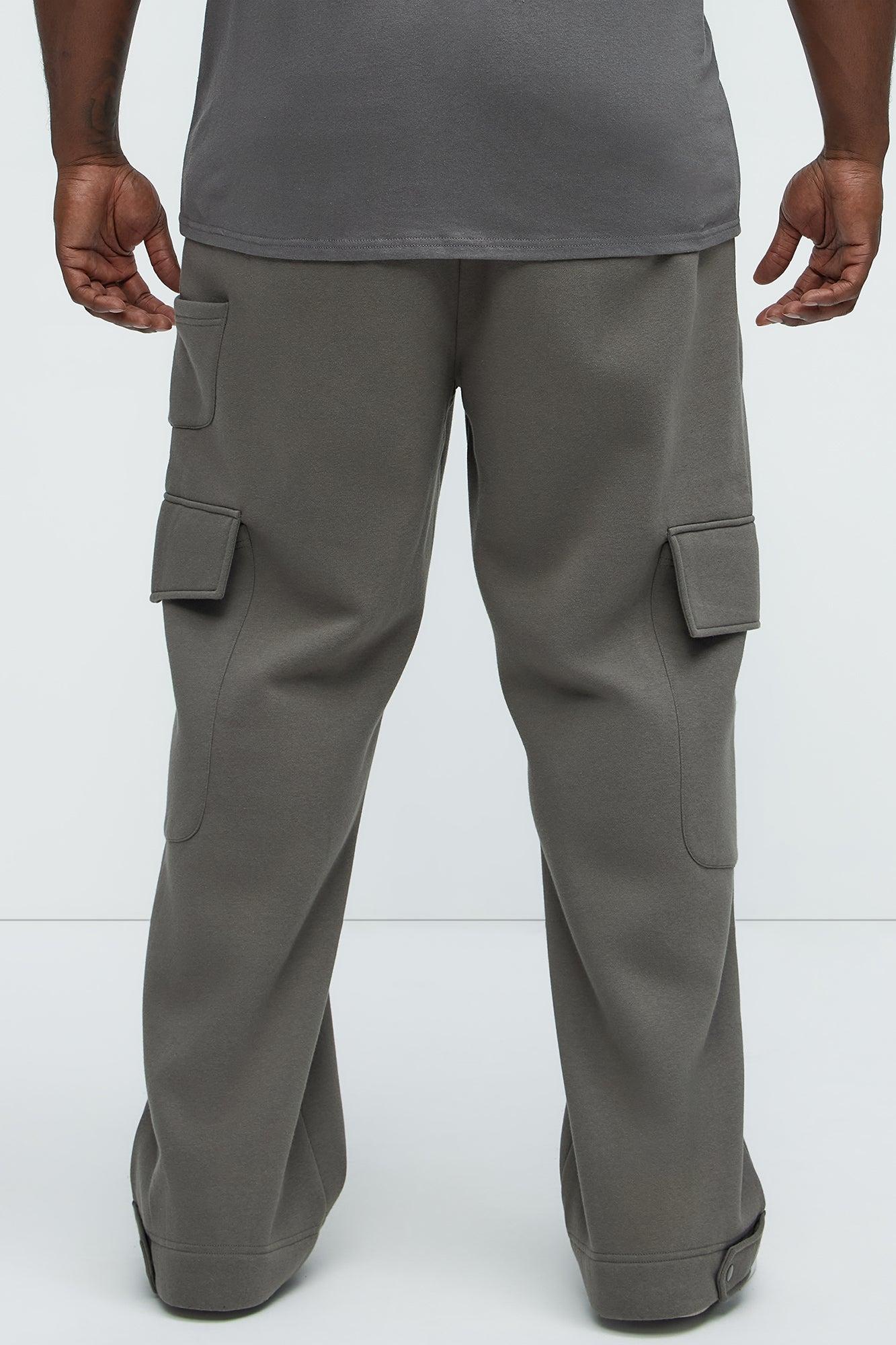 Tyson Baggy Cargo Sweatpants - Grey Product Image