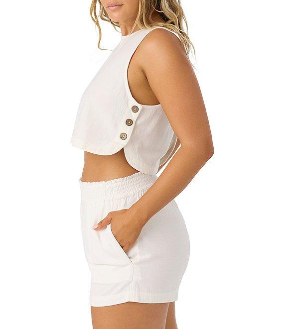 O'Neill Sanders Sleeveless Cropped Linen-Blend Tank Top Product Image