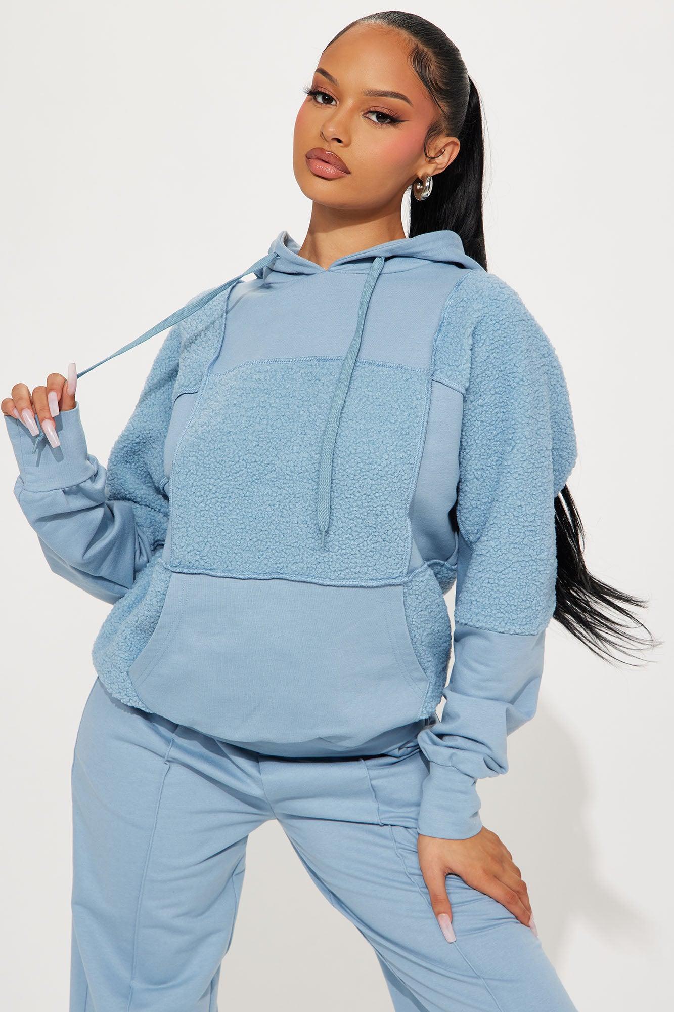 My Routine Sherpa Pant Set - Light Blue Product Image