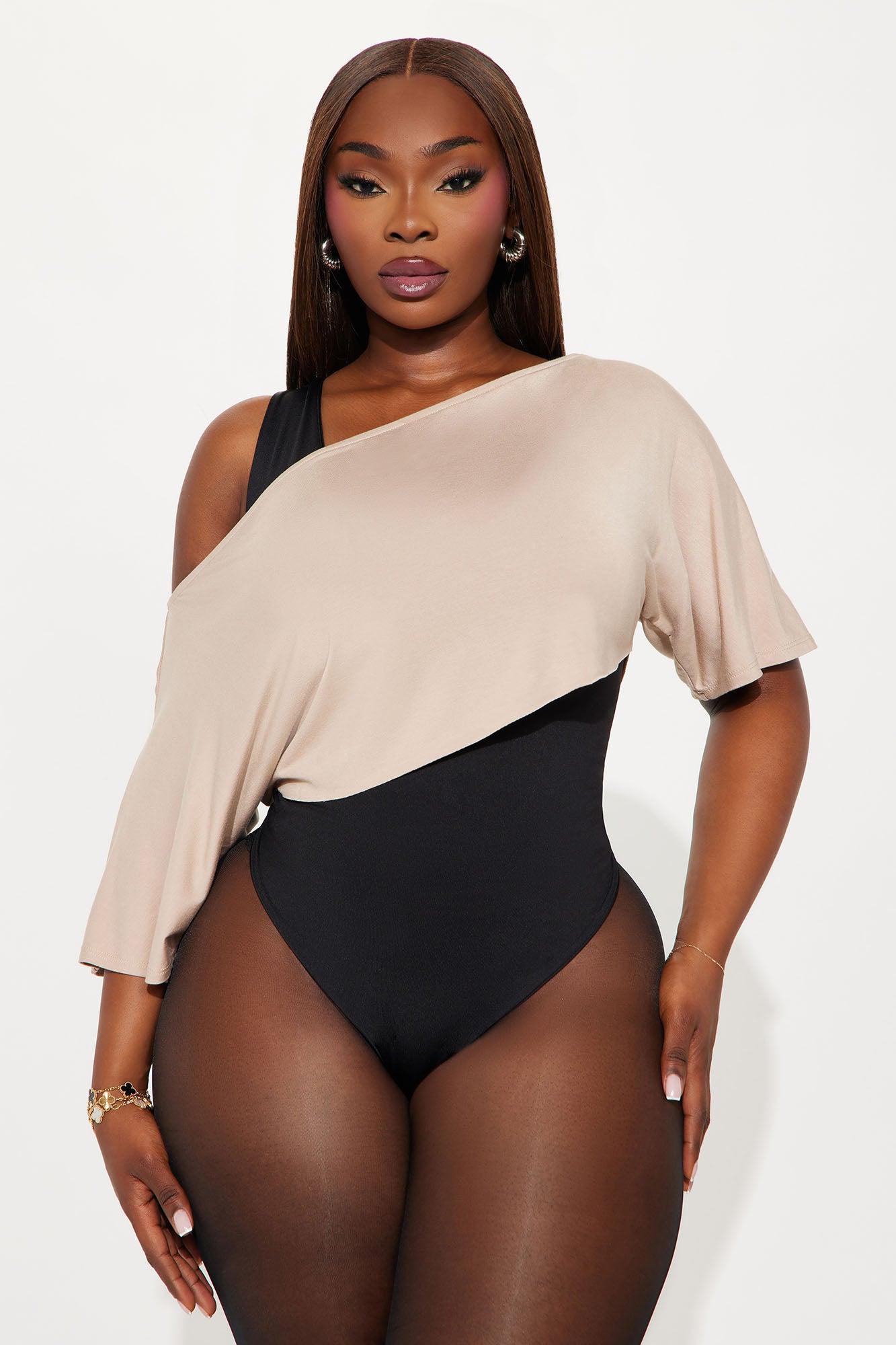 Modal Loose Off Shoulder Cropped Top - Stone Female Product Image