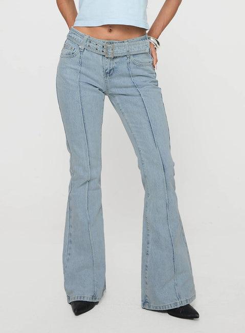 Echovalley Low Rise Jeans Light Wash Product Image