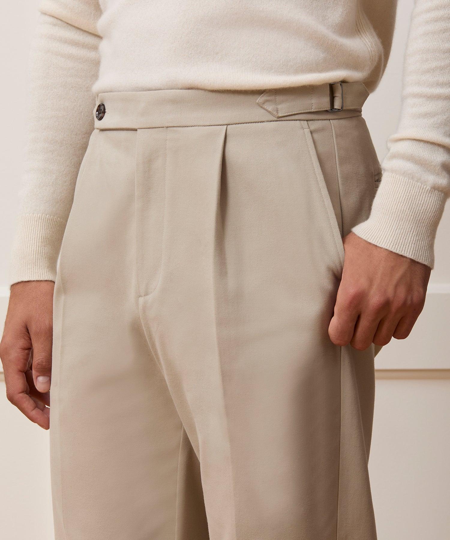 Italian Brushed Cotton Side Tab Trouser Product Image