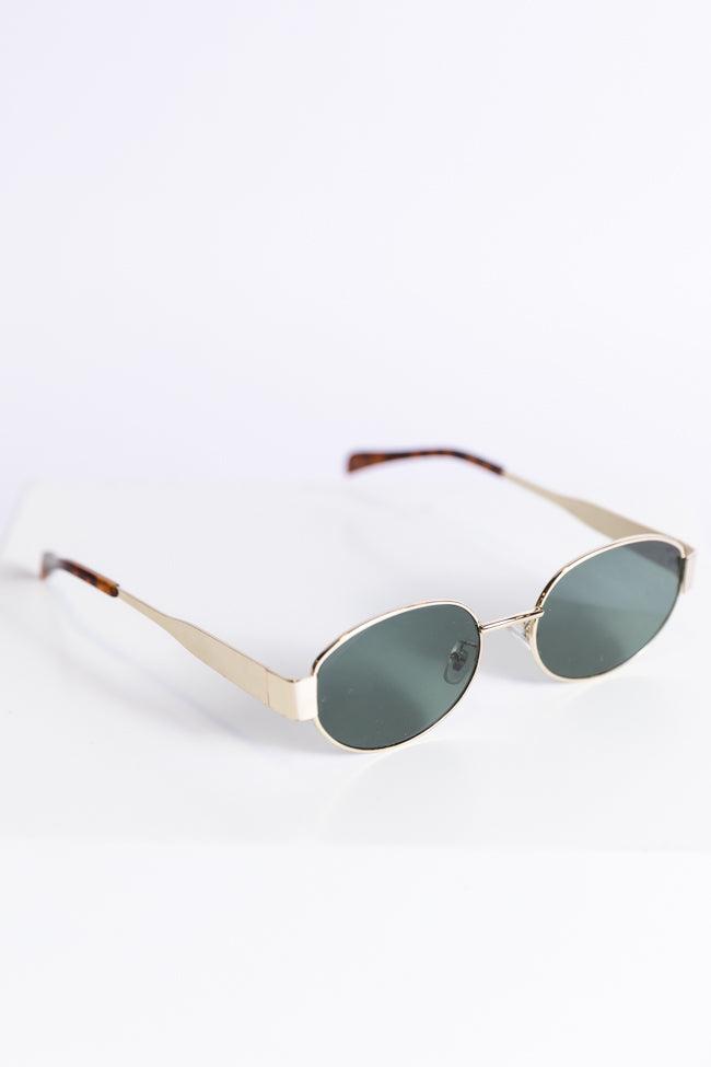 Gold Oval Wire Framed Sunglasses FINAL SALE Product Image