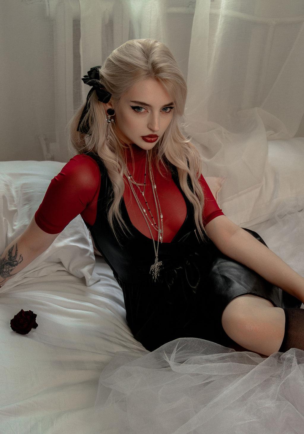 Opium Faux Leather Mini Dress Product Image