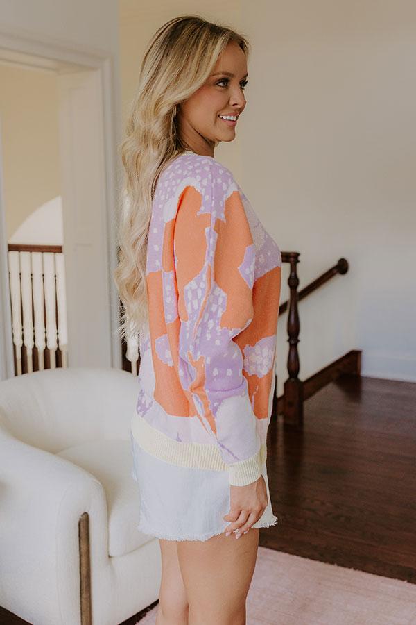 Wait And Smile Floral Sweater In Dusty Purple Product Image