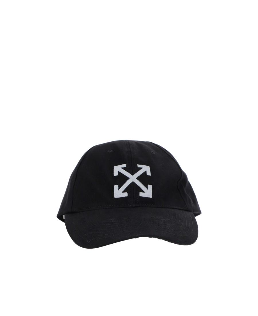 OFF-WHITE Arrow Brand-embroidered Cotton-twill Baseball Cap In Black White Product Image