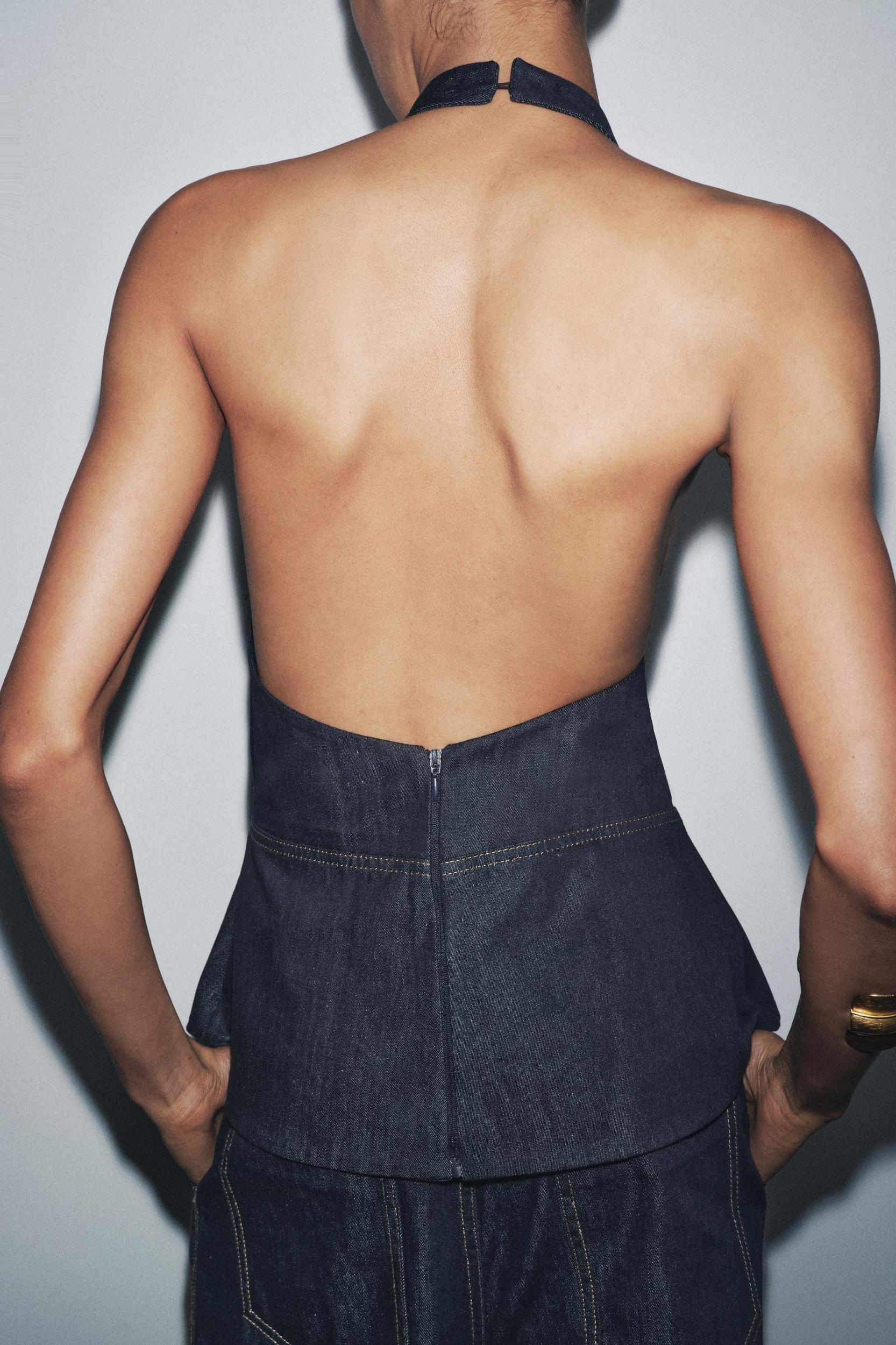 ZW COLLECTION DENIM HALTER TOP Product Image