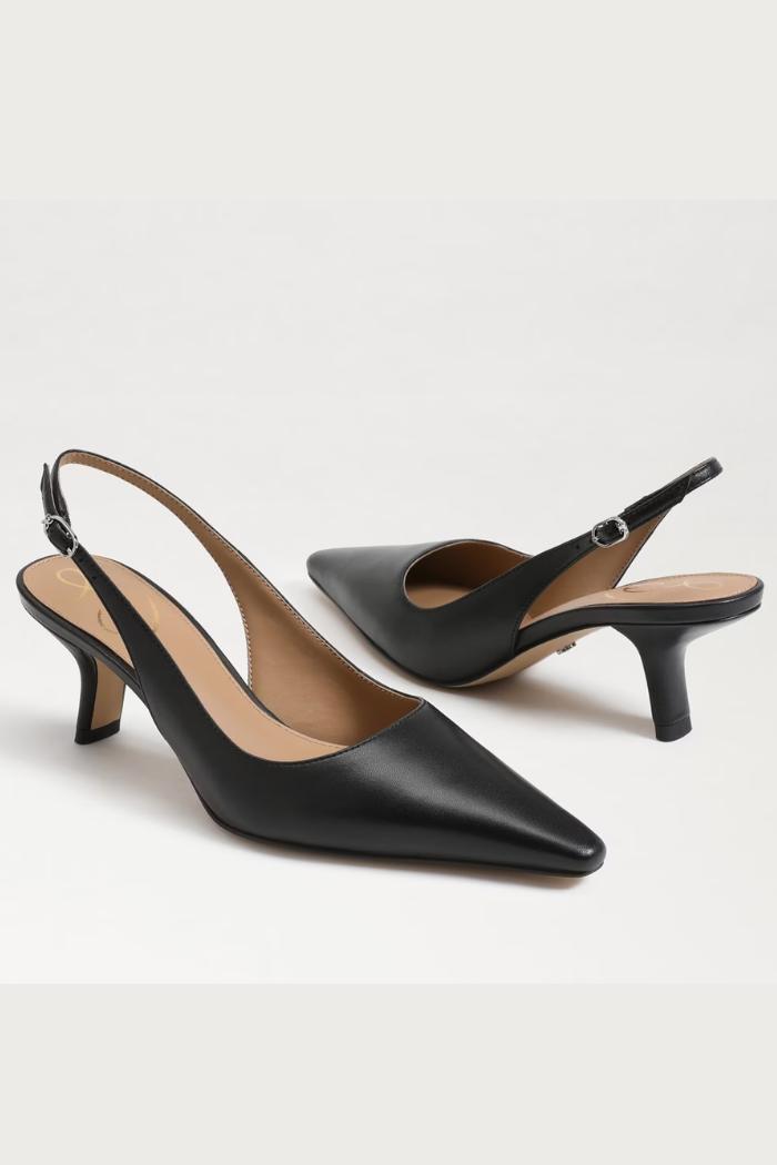 Bianka Slingback Pump - Black Leather Product Image