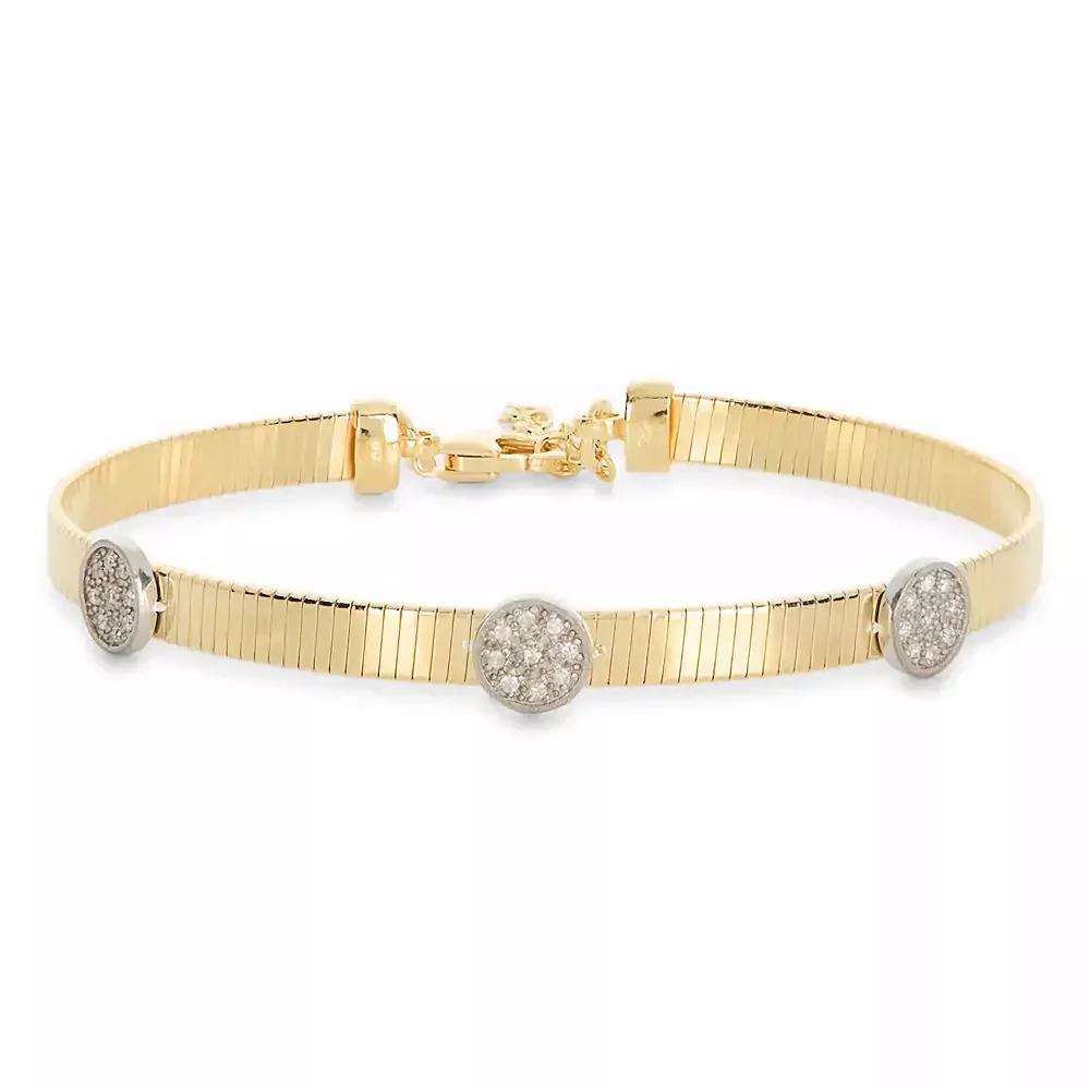 Meshmerise 1/10 Carat T.W. Diamond Round Embellished Bracelet, Women's, Size: 7", Gold Tone Product Image