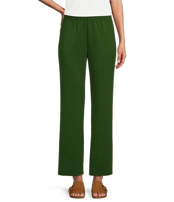 IC Collection Knit Elastic Waist Coordinating Wide Leg Pull-On Coordinating Ankle Pants Product Image